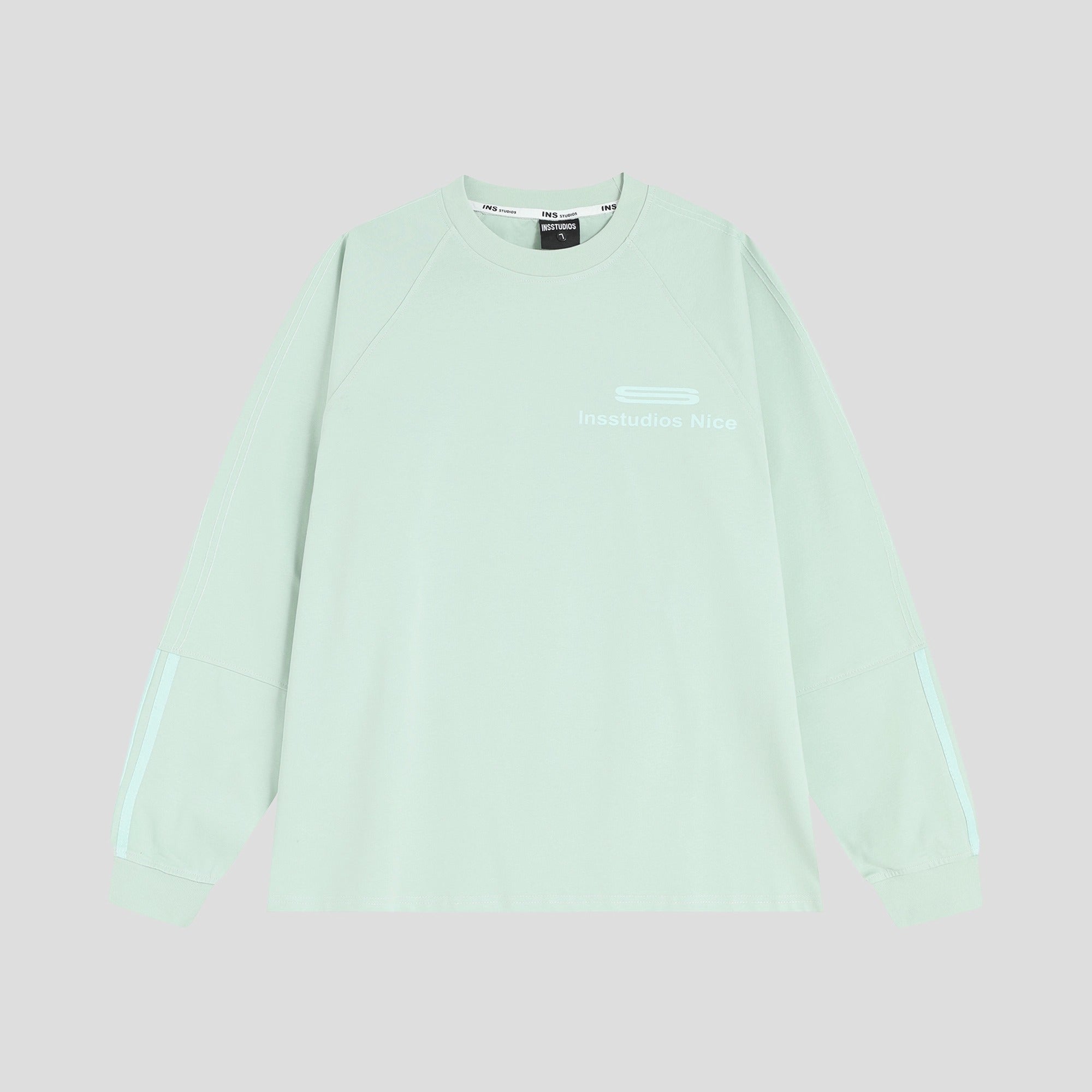 Dotted Line Three Bars LOGO Raglan Long Sleeve T-Shirt IN7071