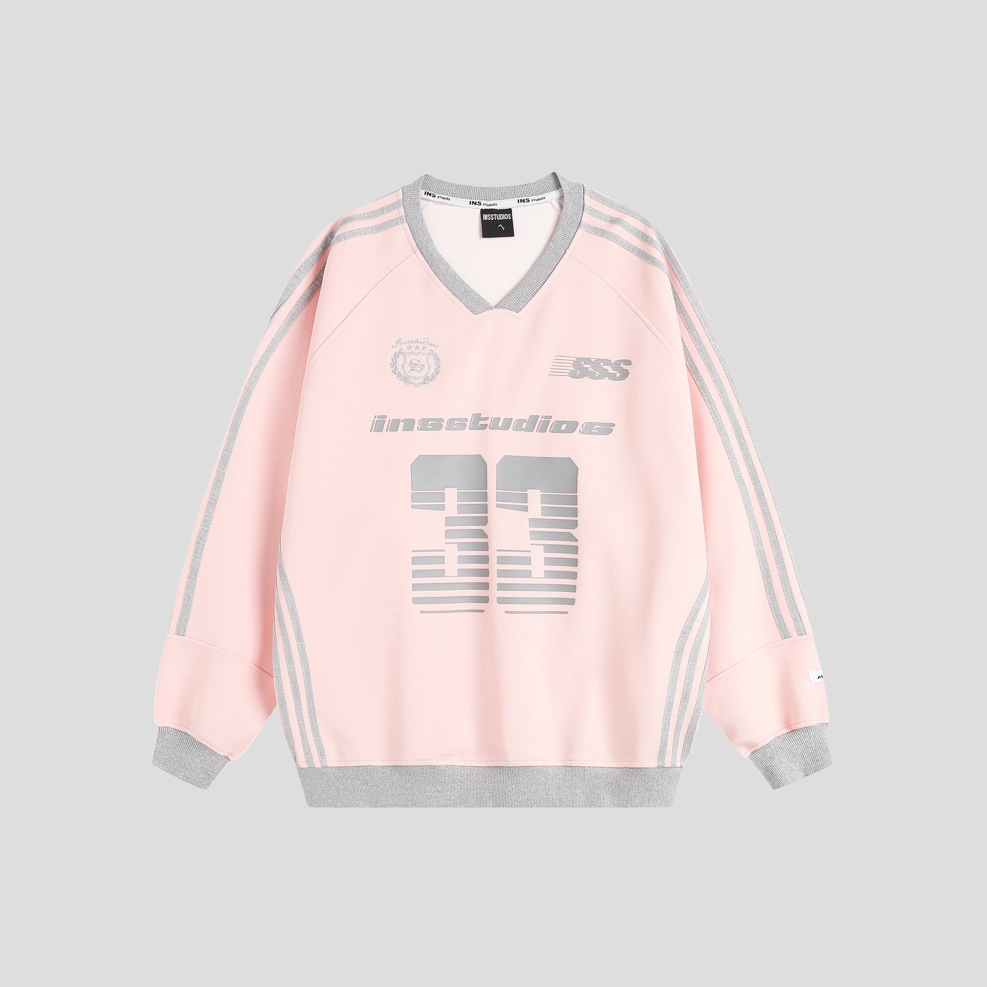 V-Neck Striped Jersey Sweatshirt IN7075