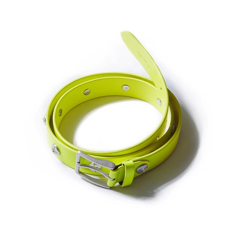 Highlighter Color Rivet Leather Belt MB7367