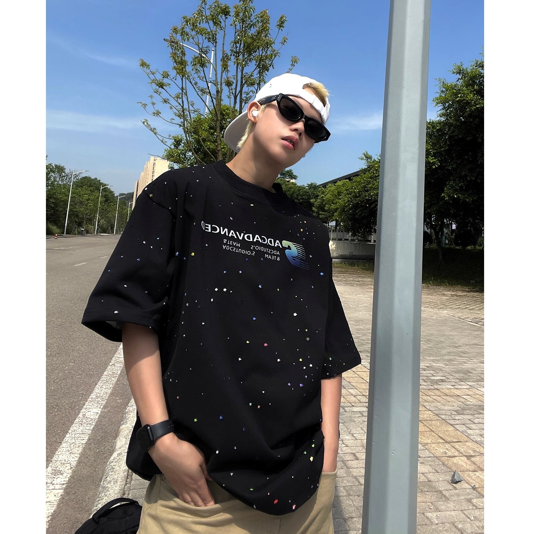 Colorful Paint Dot Print T-shirt EAT174