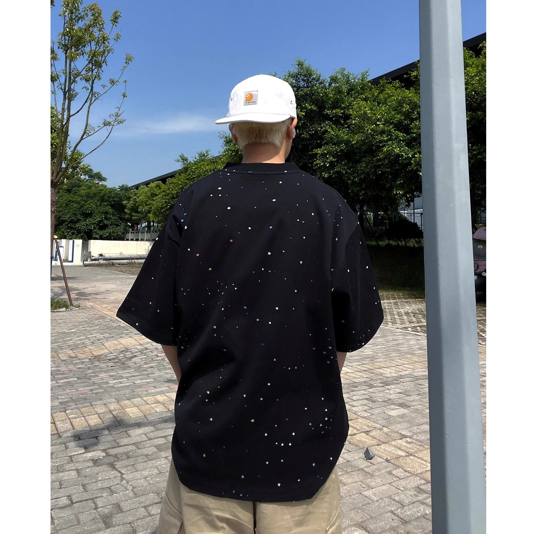 Colorful Paint Dot Print T-shirt EAT174