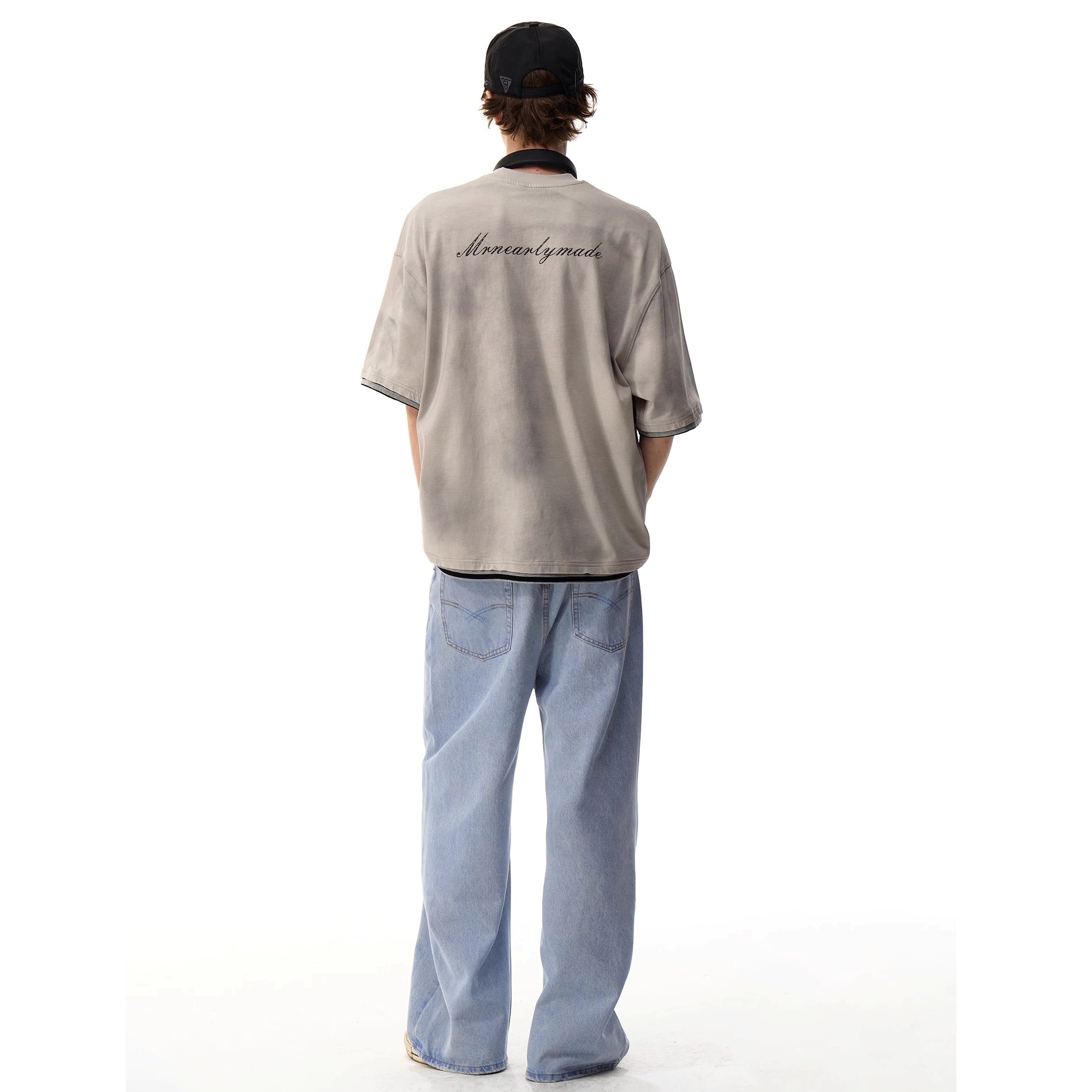 Alphabet Print Fake Two T-Shirt MR056