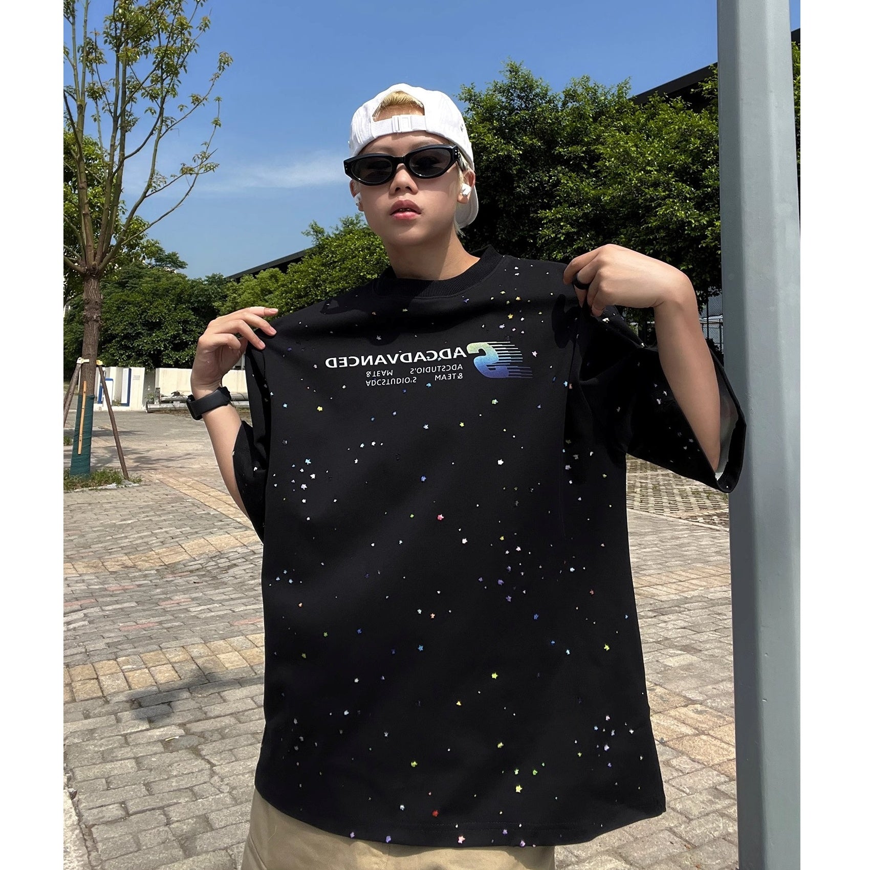 Colorful Paint Dot Print T-shirt EAT174