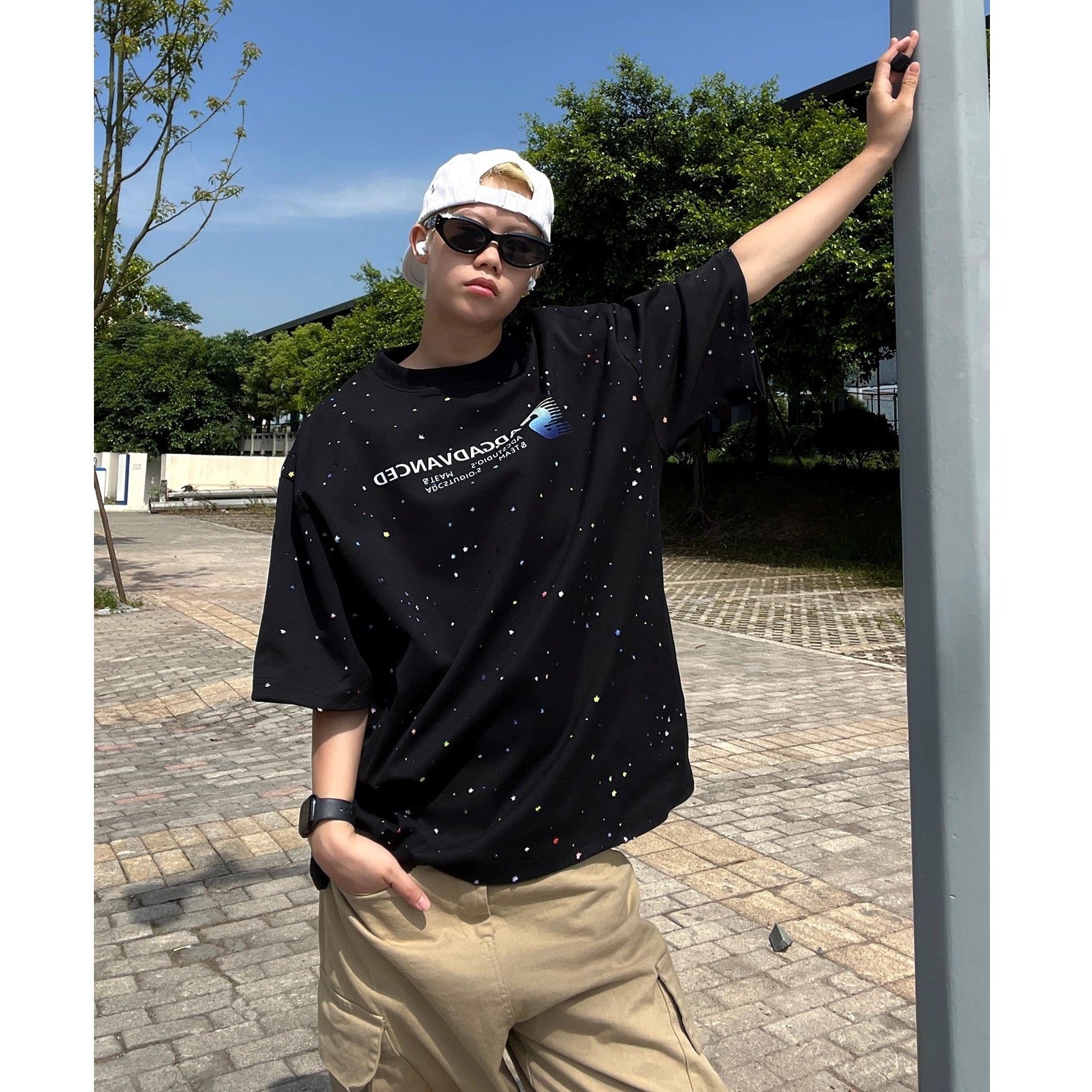 Colorful Paint Dot Print T-shirt EAT174