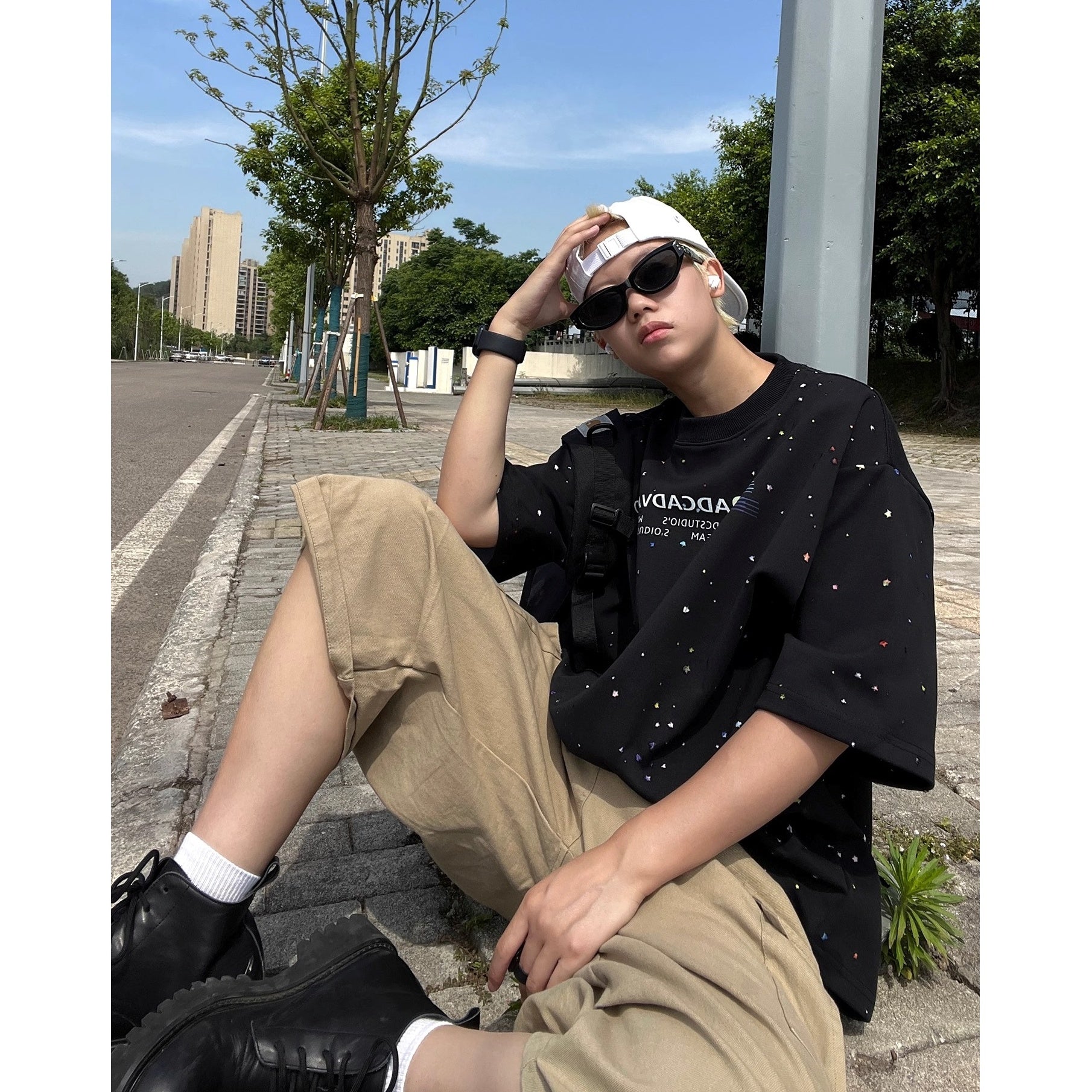 Colorful Paint Dot Print T-shirt EAT174