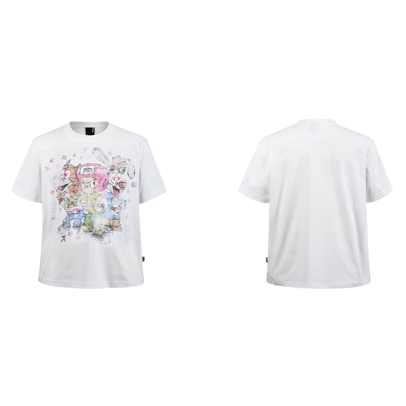 Cartoon Graffiti Three Brothers Loose T-shirt MB7357