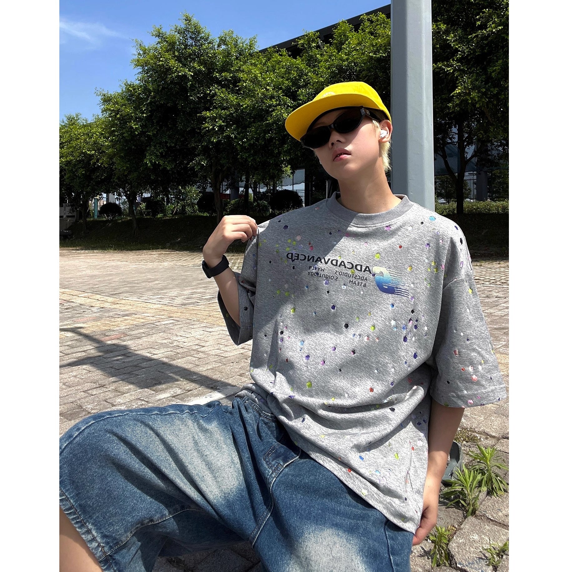 Colorful Paint Dot Print T-shirt EAT174