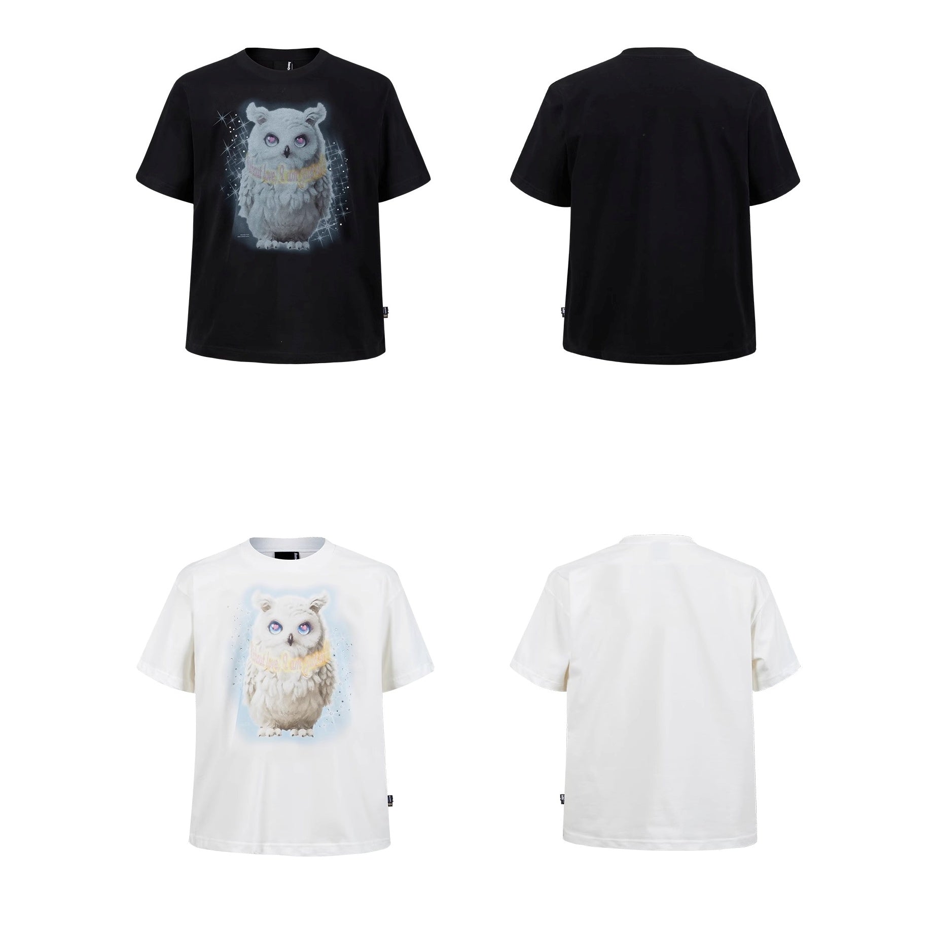 Owl Rhinestone Loose T-shirt MB7361