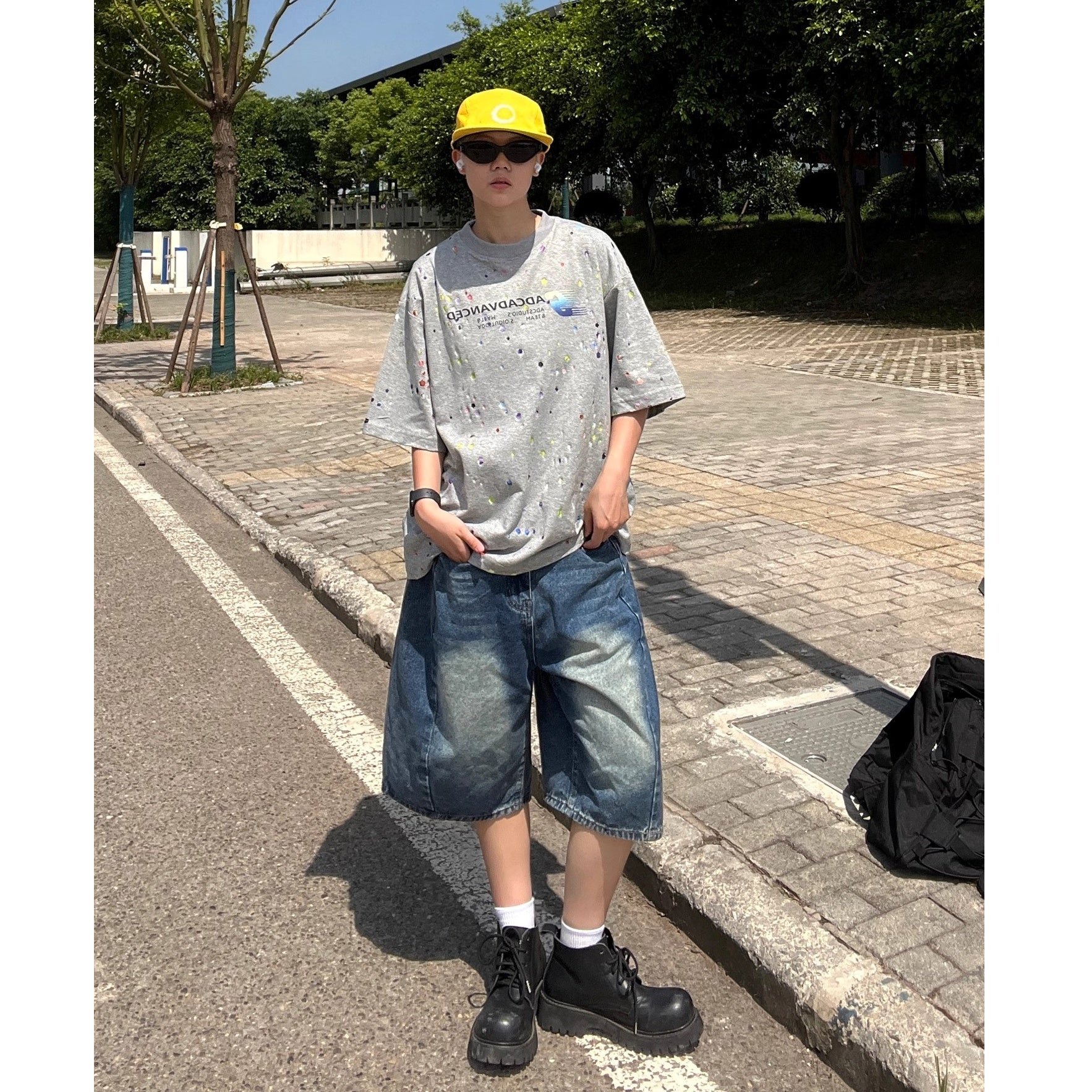 Colorful Paint Dot Print T-shirt EAT174