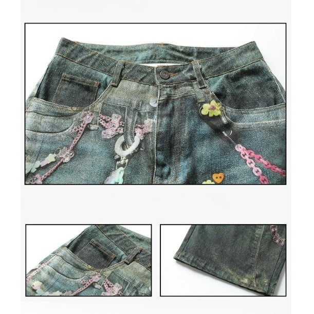 Direct Spray Candy Chain Print Jeans IN7061