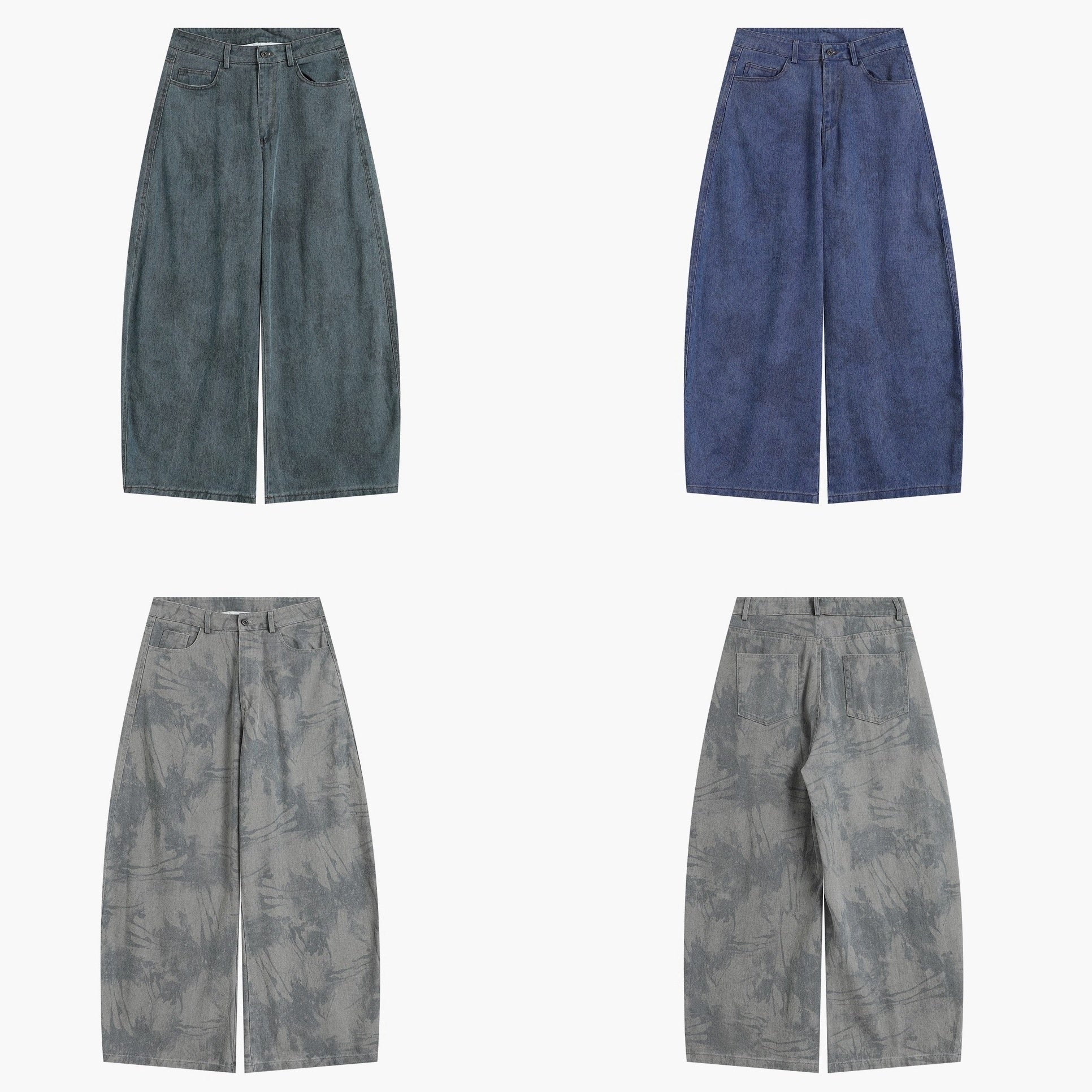 Splashed Ink Tie-dye Wide-Leg Jeans IN7070