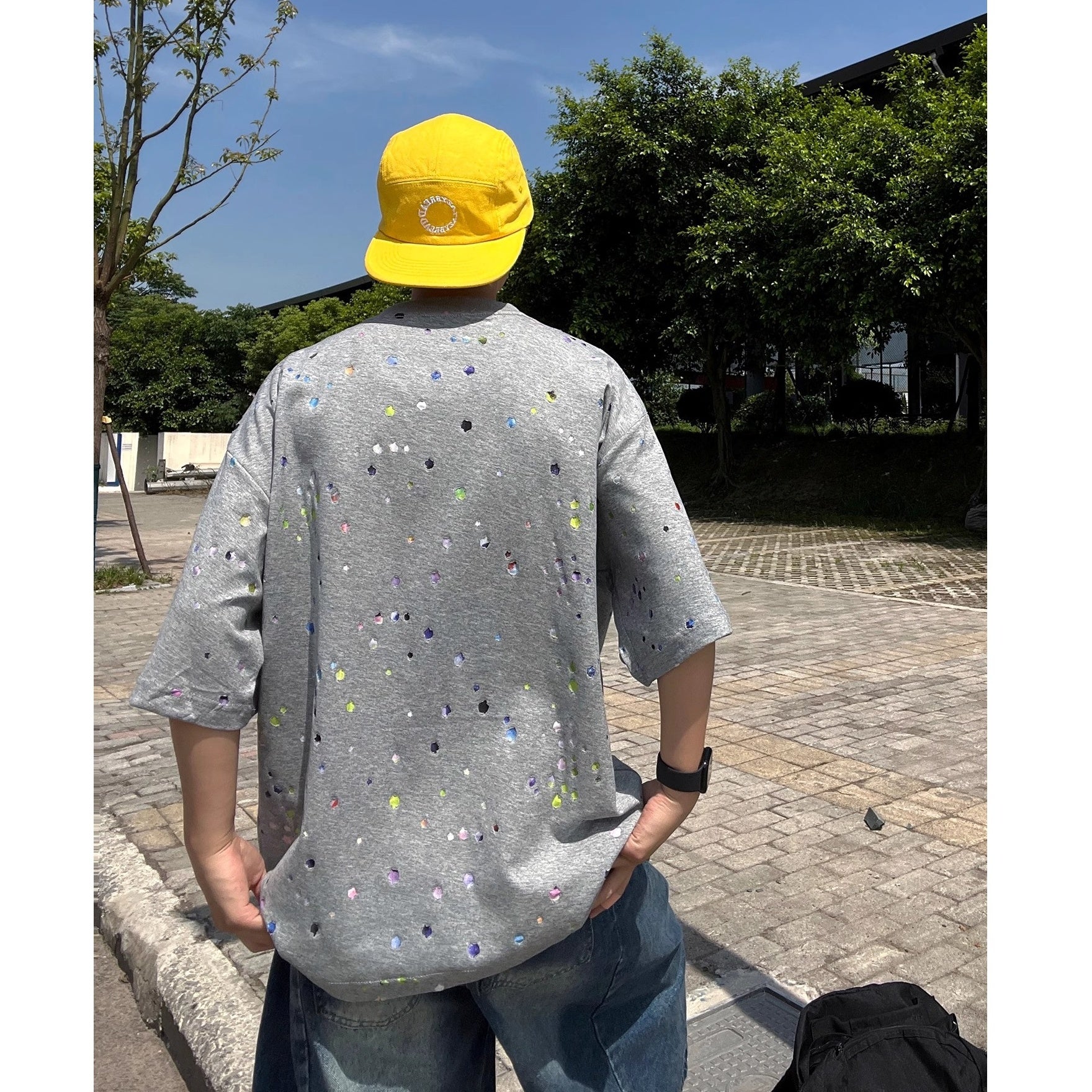 Colorful Paint Dot Print T-shirt EAT174