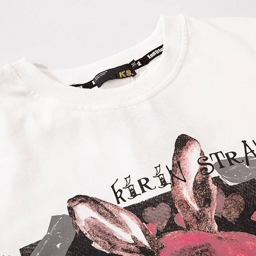 Bunny Girl Print Loose T-shirt NH7008