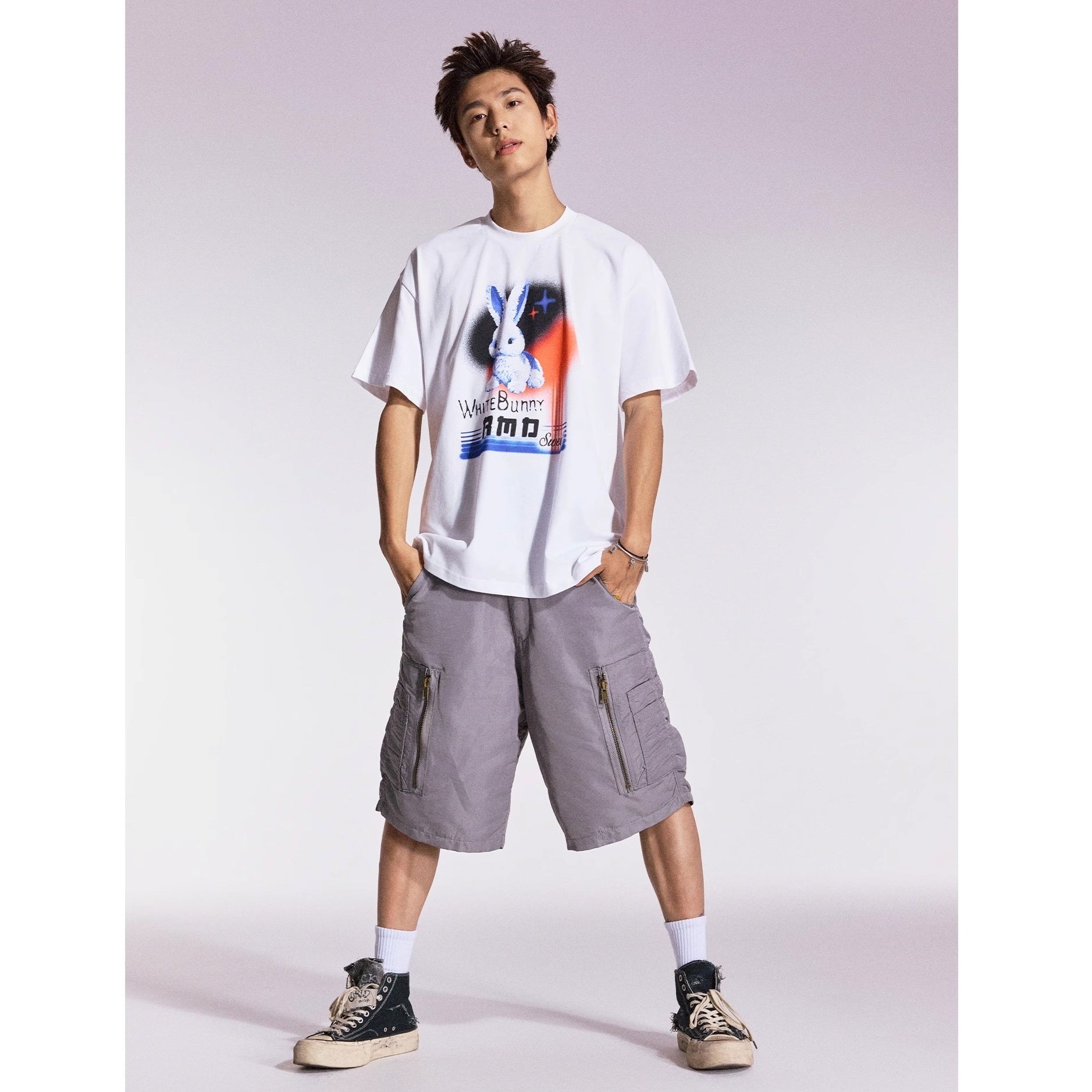 White Rabbit Print T-shirt MB7363