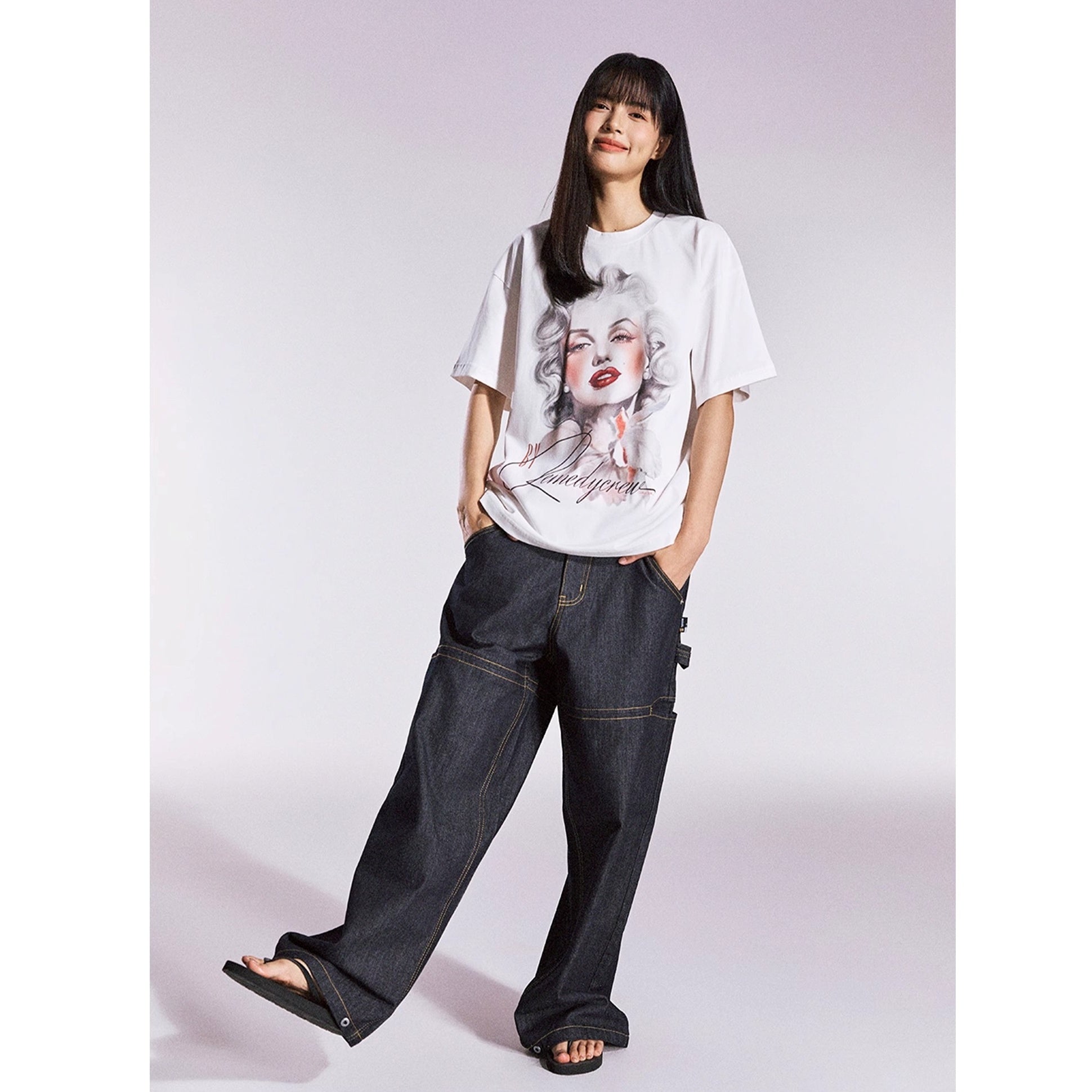 Monroe Retro Loose Crew Neck T-shirt MB7356