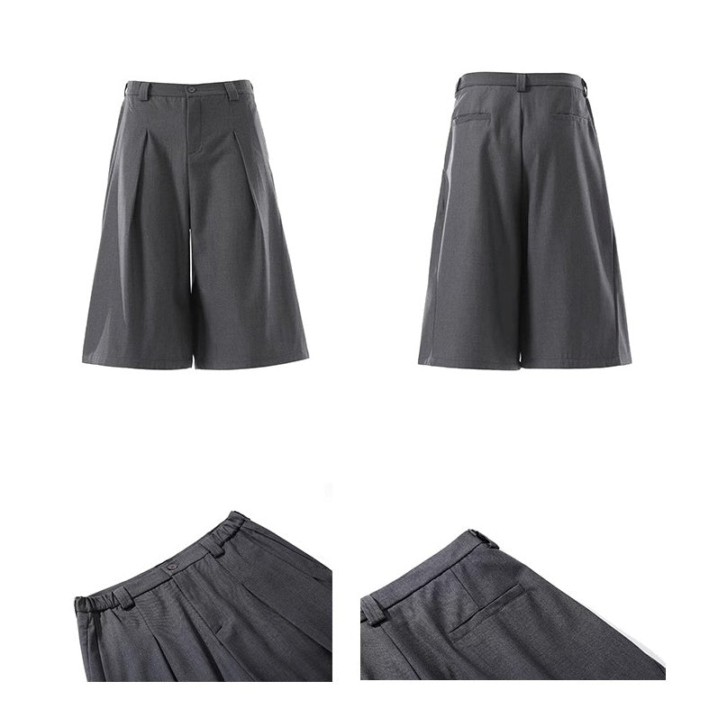 Tuck Design Draped Wide Cropped Pants BL1033
