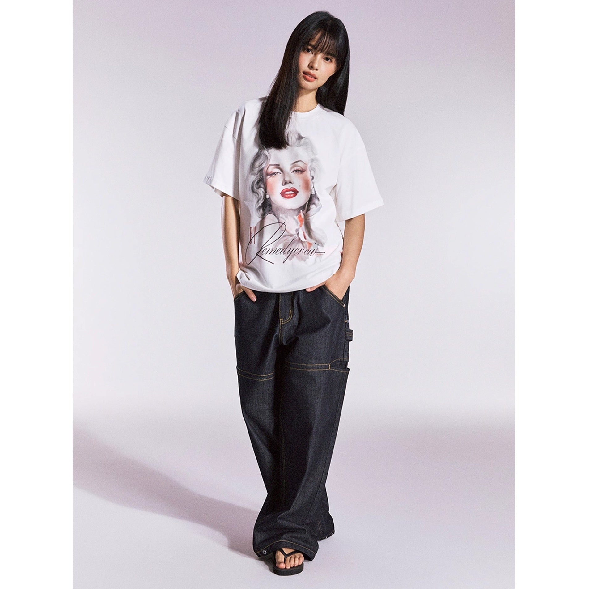 Monroe Retro Loose Crew Neck T-shirt MB7356