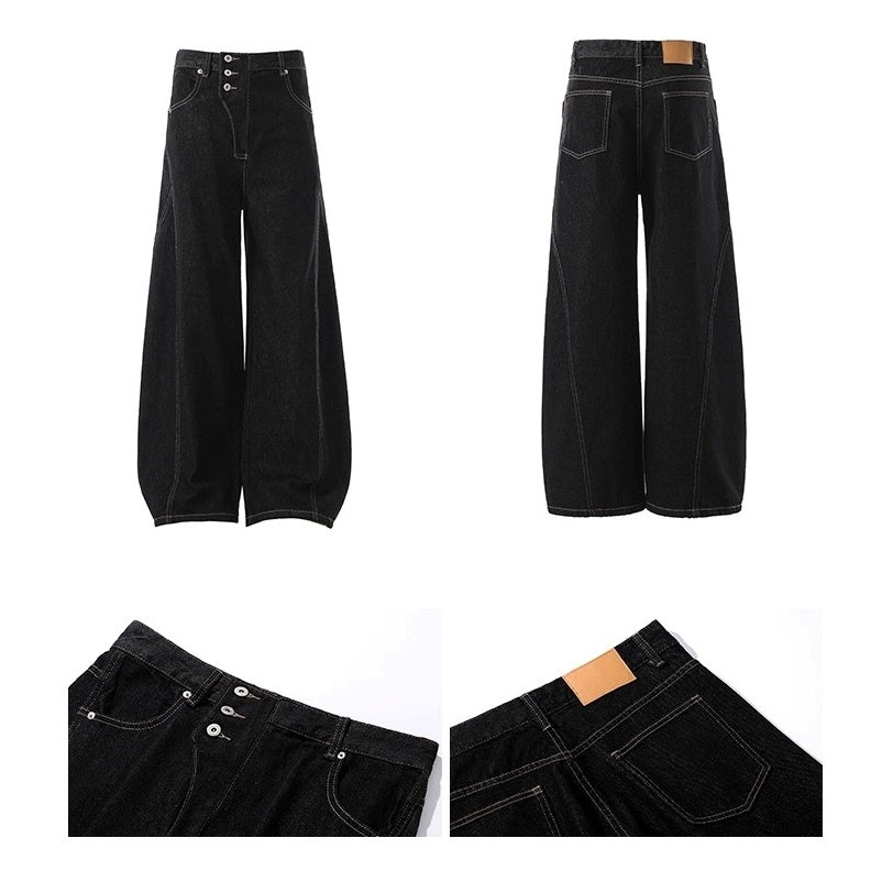 Loose A-line Wide Buggy Jeans BL1026