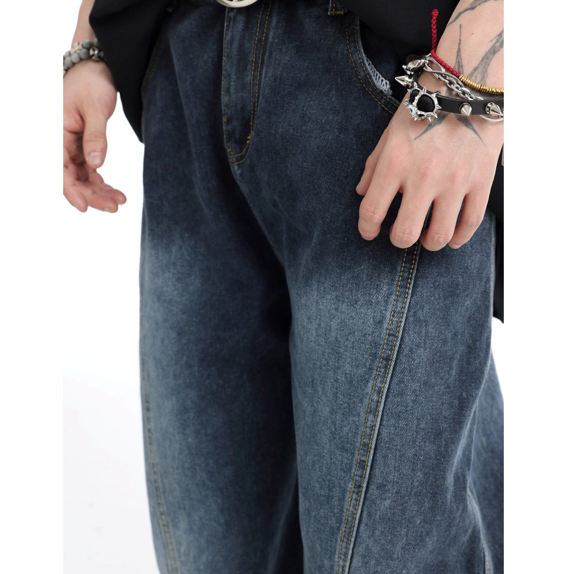 Vintage Gradient Washed Panel Curve Jeans IN7065