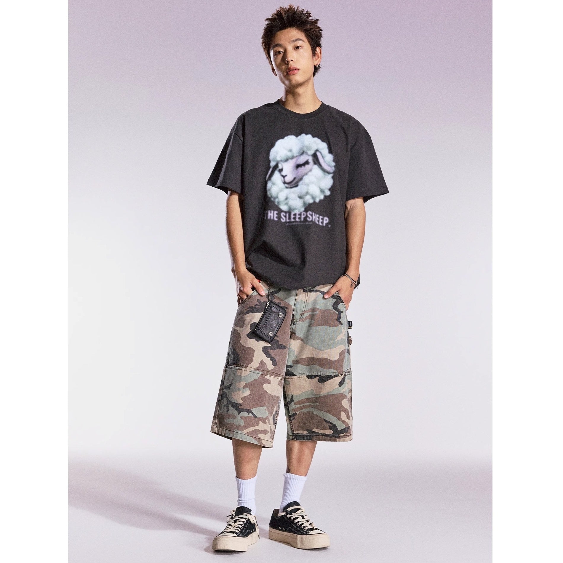 Cartoon Sheep Print T-shirts MB7366