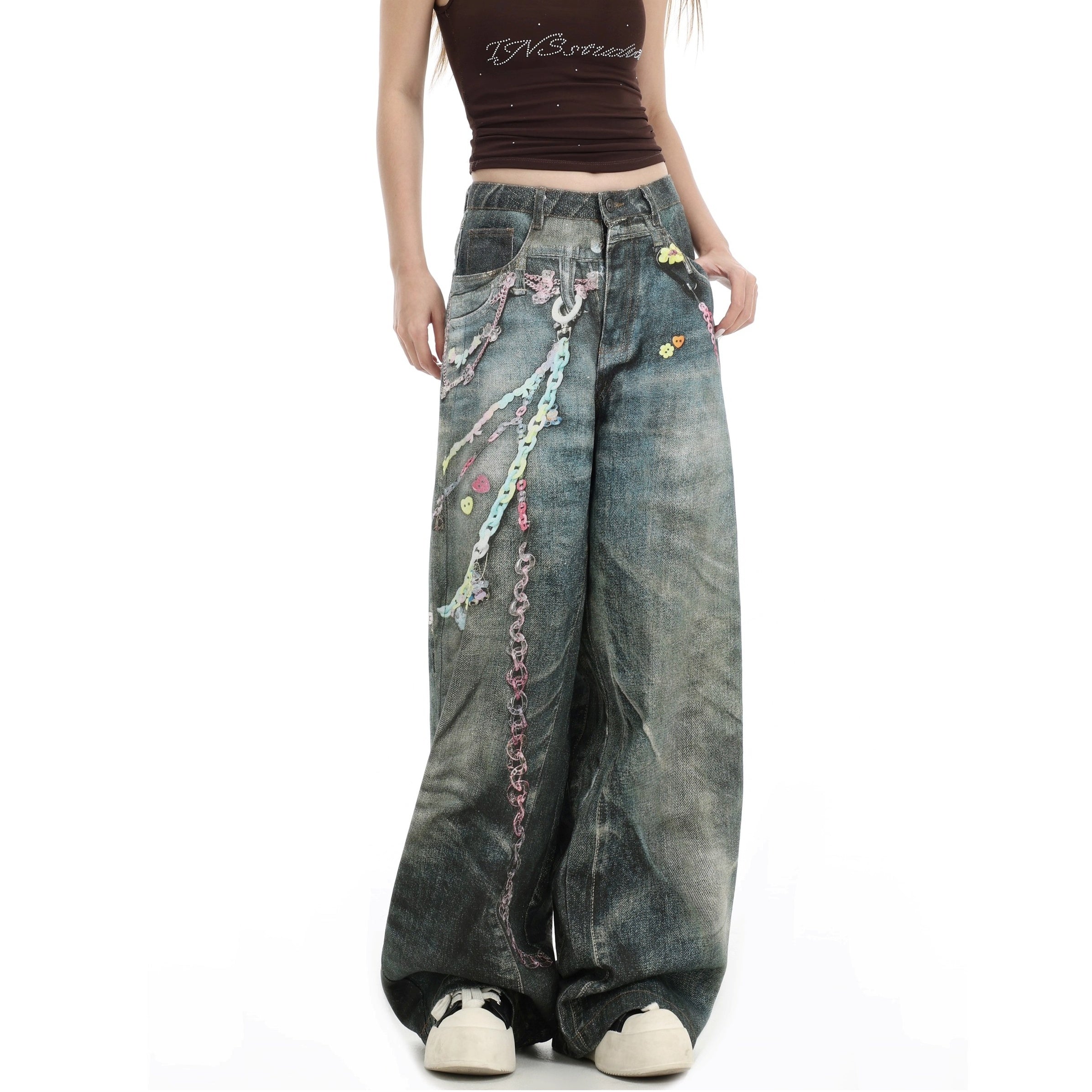 Direct Spray Candy Chain Print Jeans IN7061