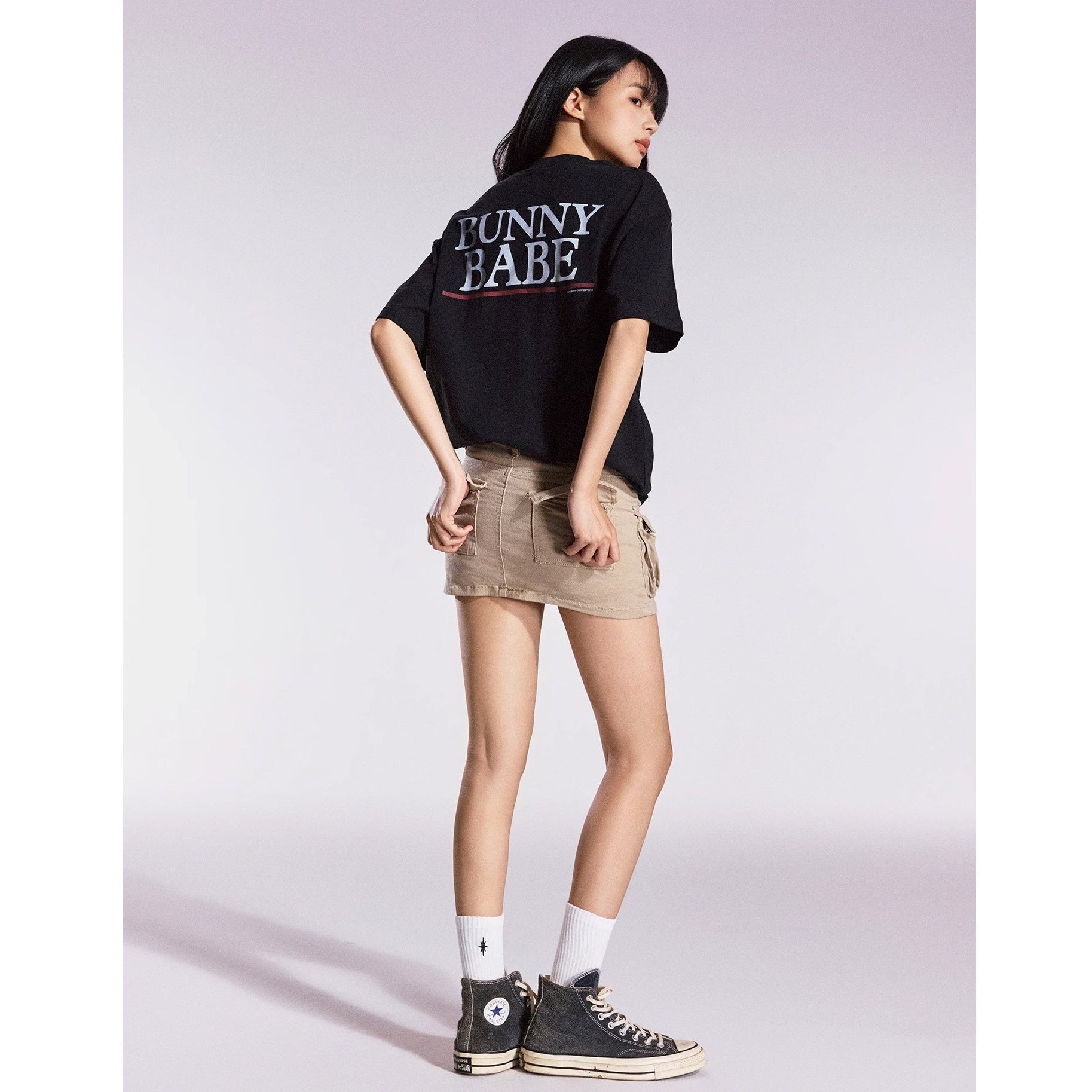 Fun Rabbit Treasure Print T-shirt MB7359