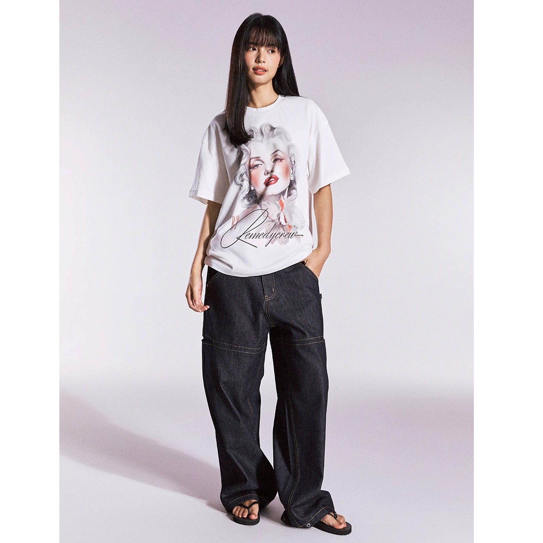 Monroe Retro Loose Crew Neck T-shirt MB7356