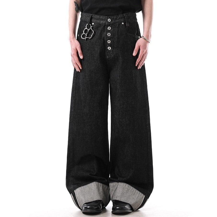 Breasted Red Ear Wide Jeans BL1013