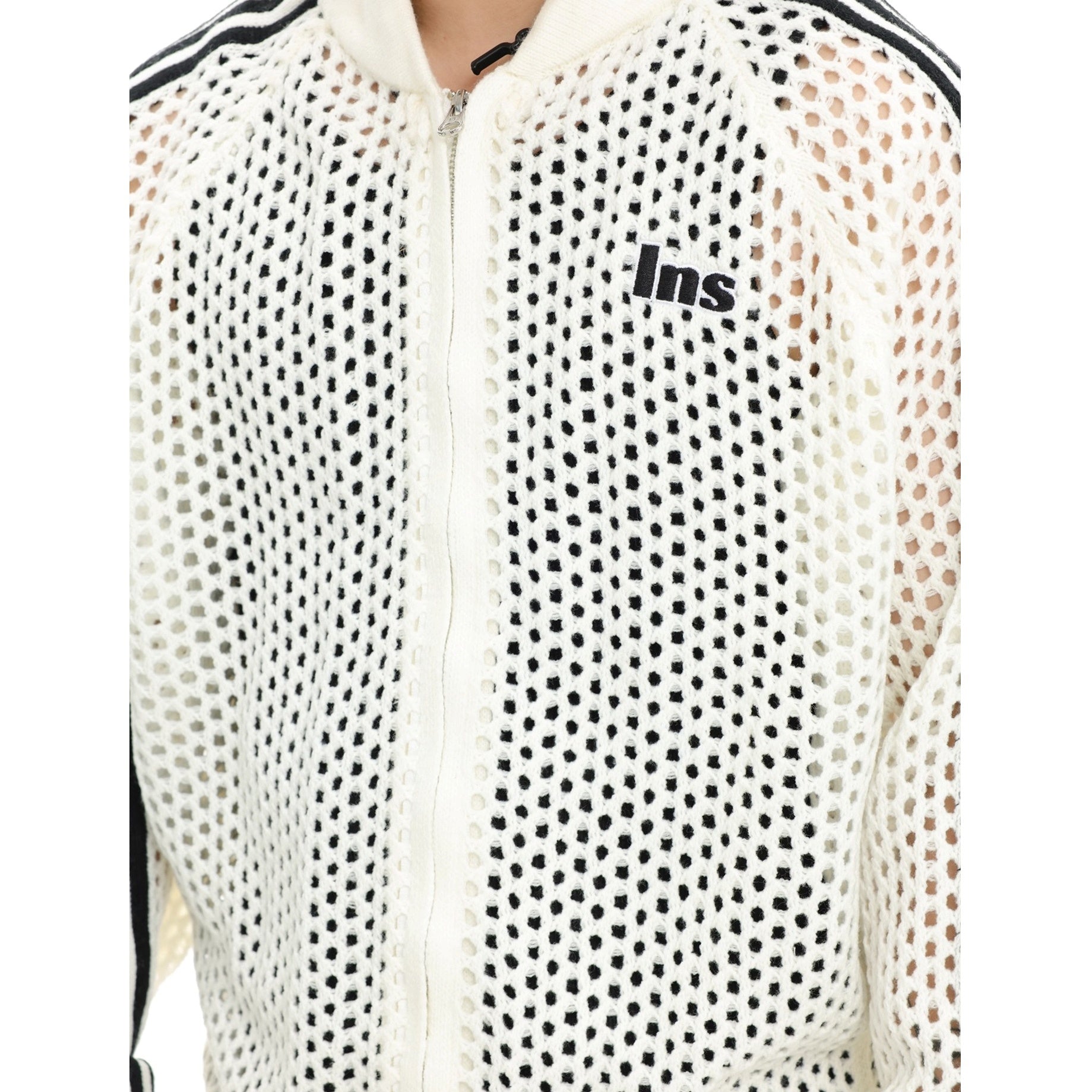 Raglan Mesh Cutout Cardigan Jacket IN7076