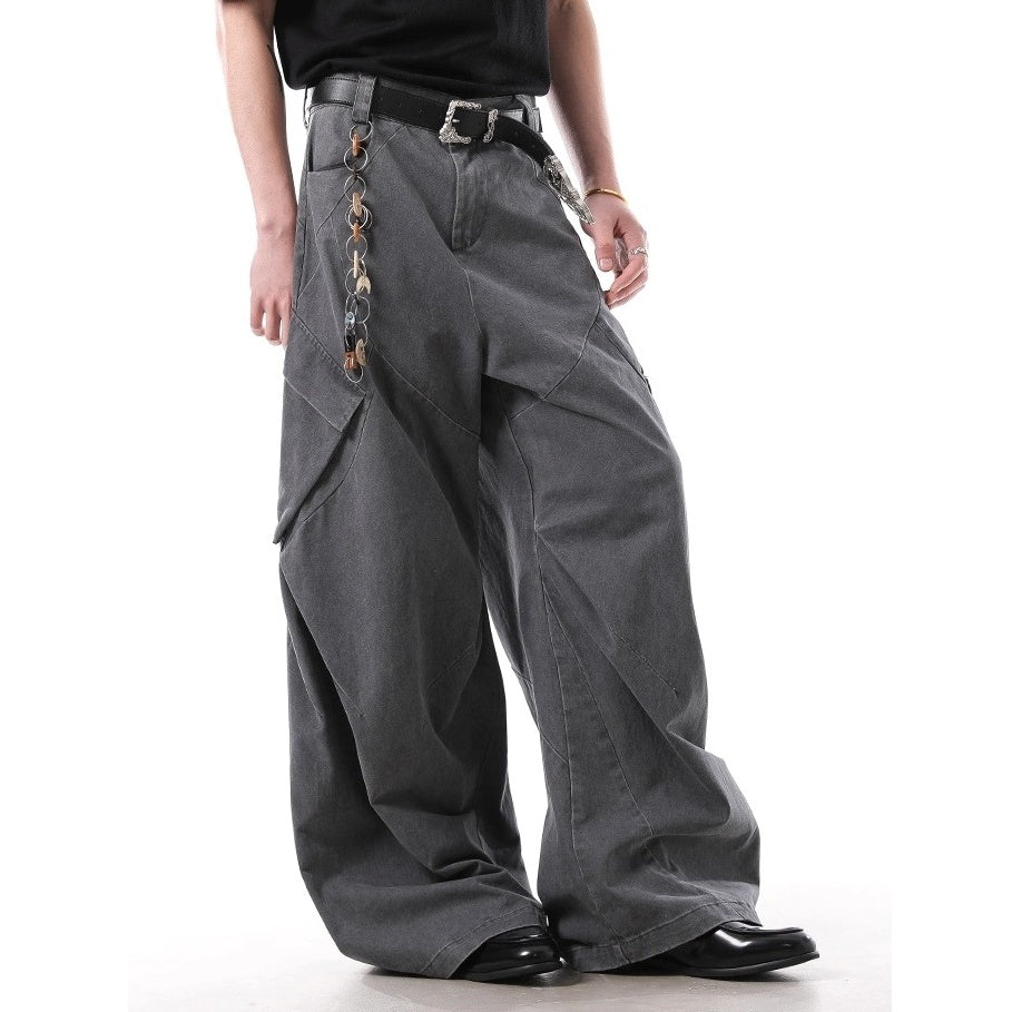Switching Casual Loose Cargo Curve Pants BL1020