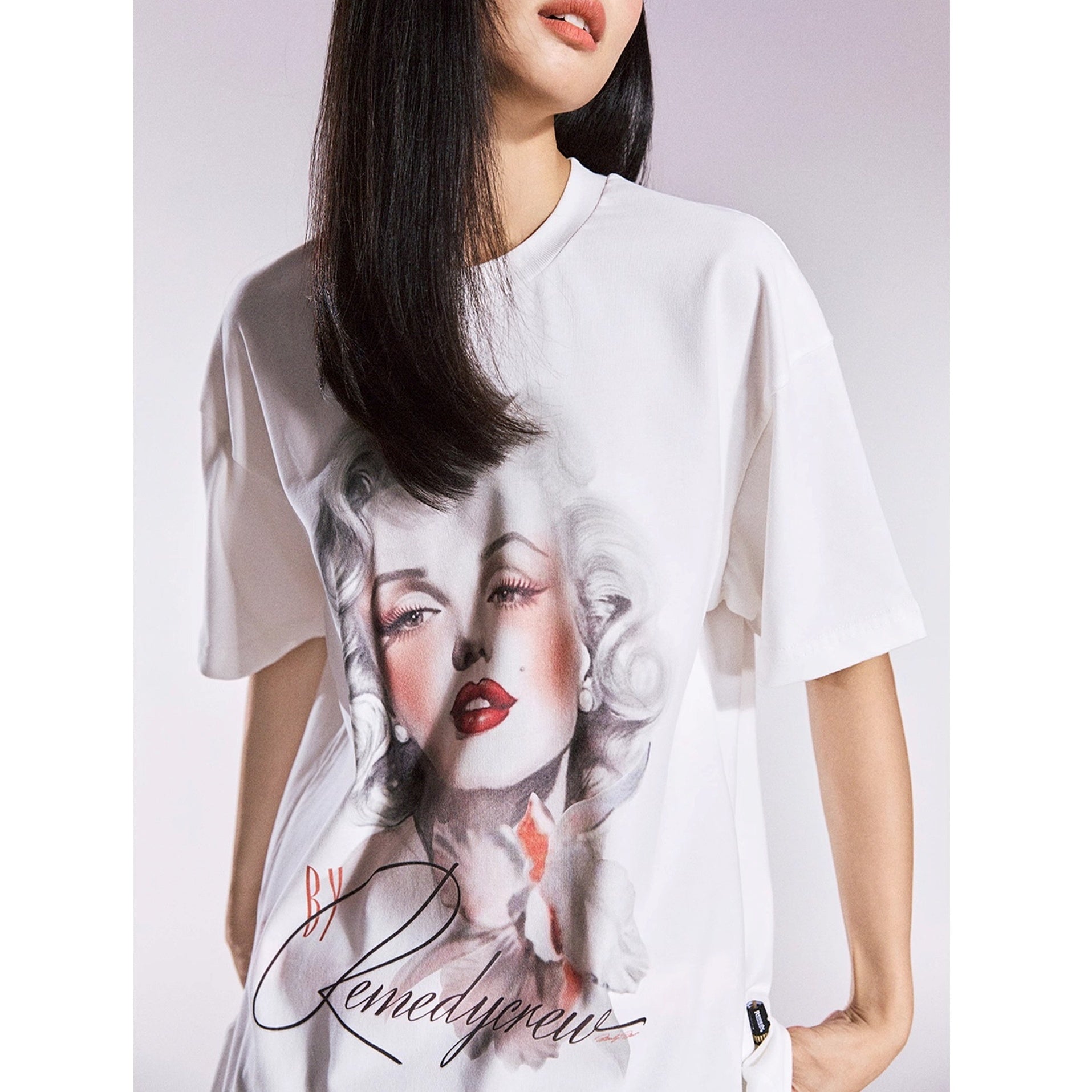Monroe Retro Loose Crew Neck T-shirt MB7356
