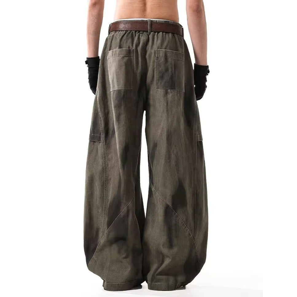 Dirty Washed Distressed Casual Curve Pants BL1031