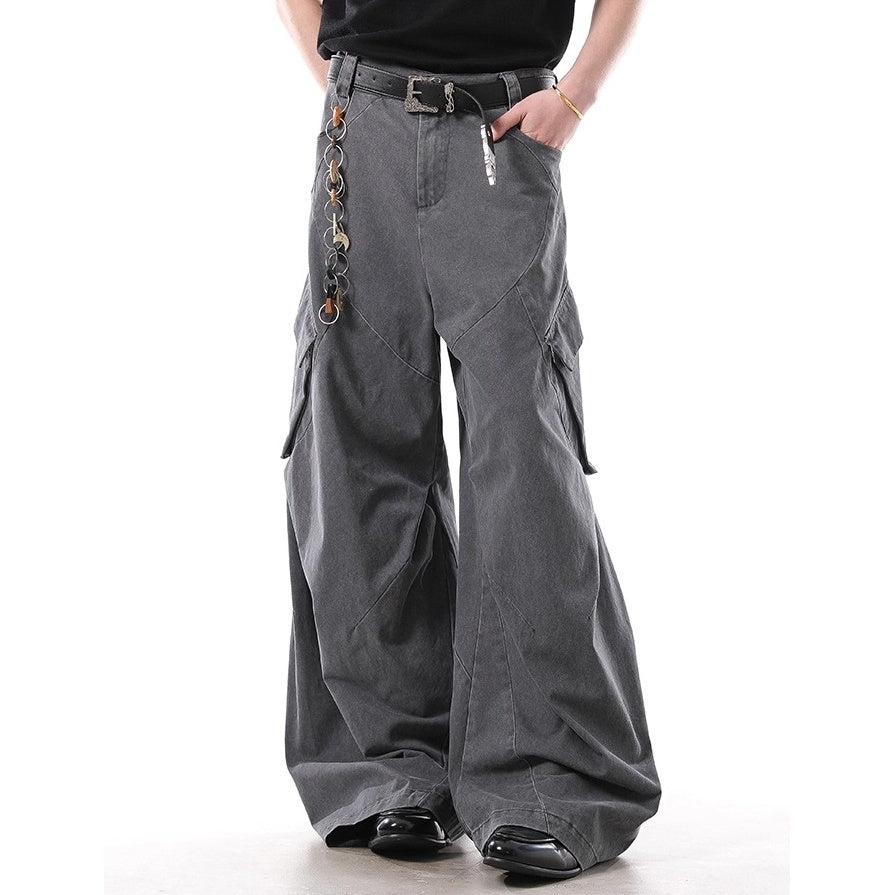 Switching Casual Loose Cargo Curve Pants BL1020
