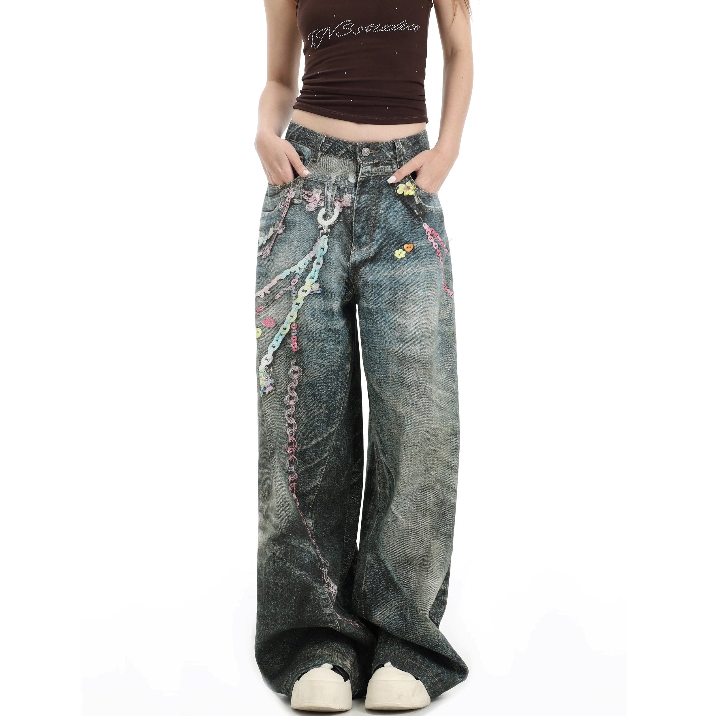 Direct Spray Candy Chain Print Jeans IN7061