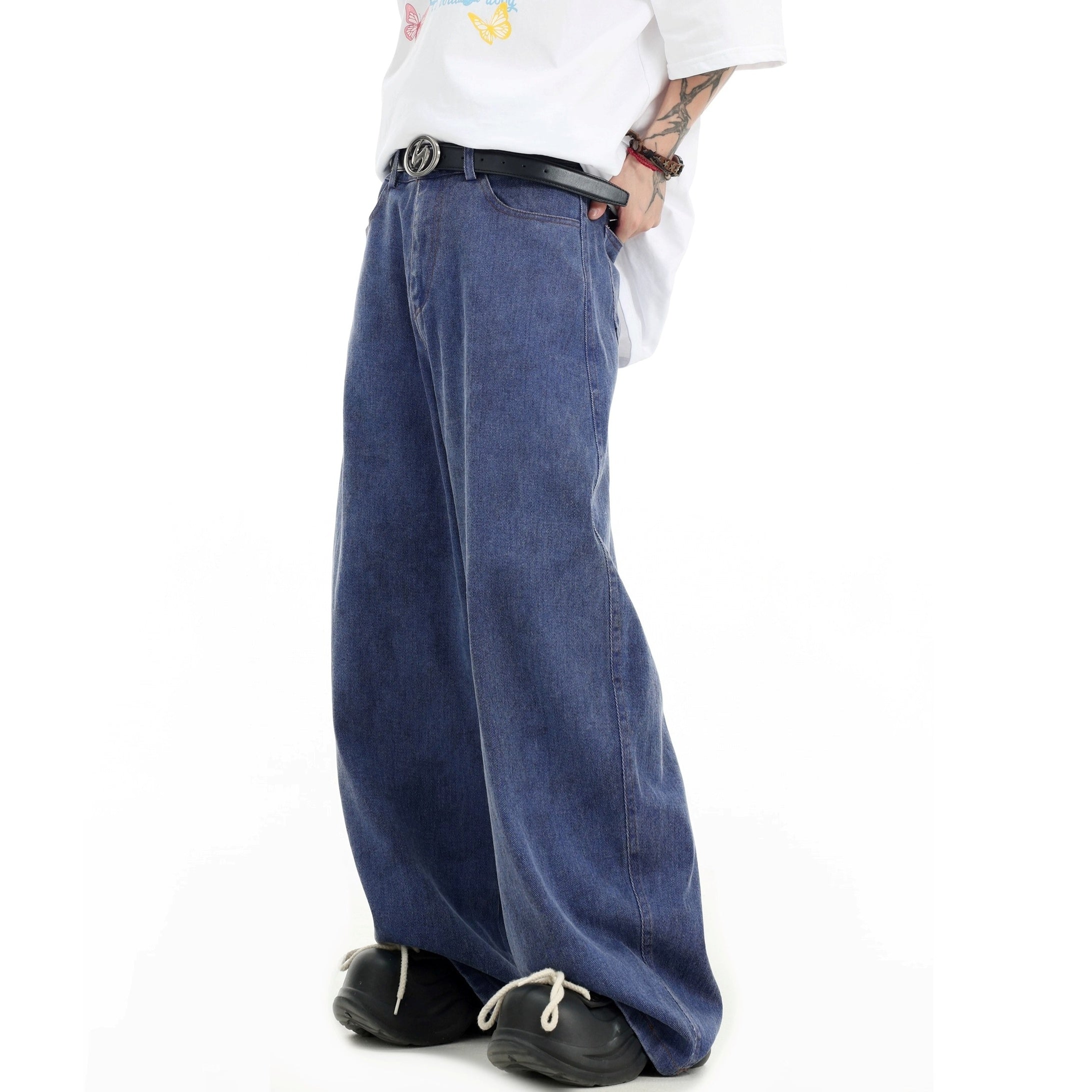 Splashed Ink Tie-dye Wide-Leg Jeans IN7070