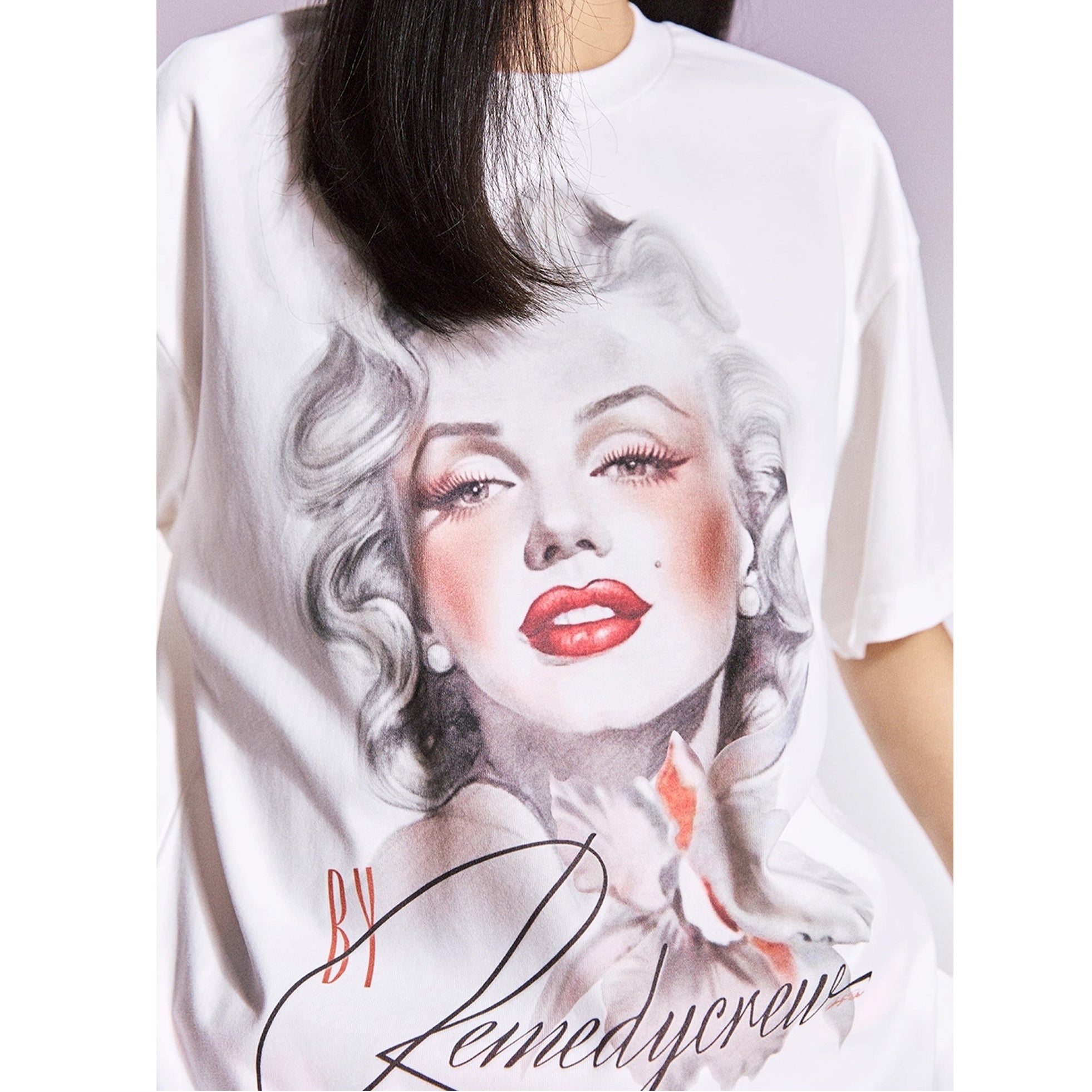 Monroe Retro Loose Crew Neck T-shirt MB7356