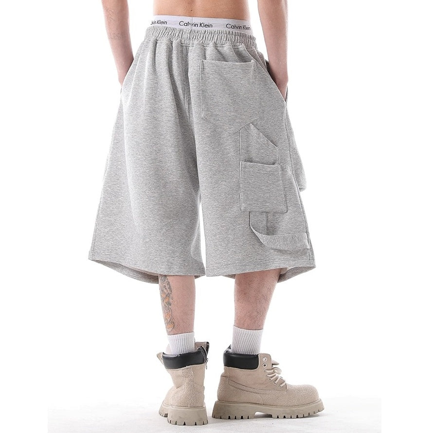 Pleated Sport Wide-Leg Sweat Half Pants BL1022