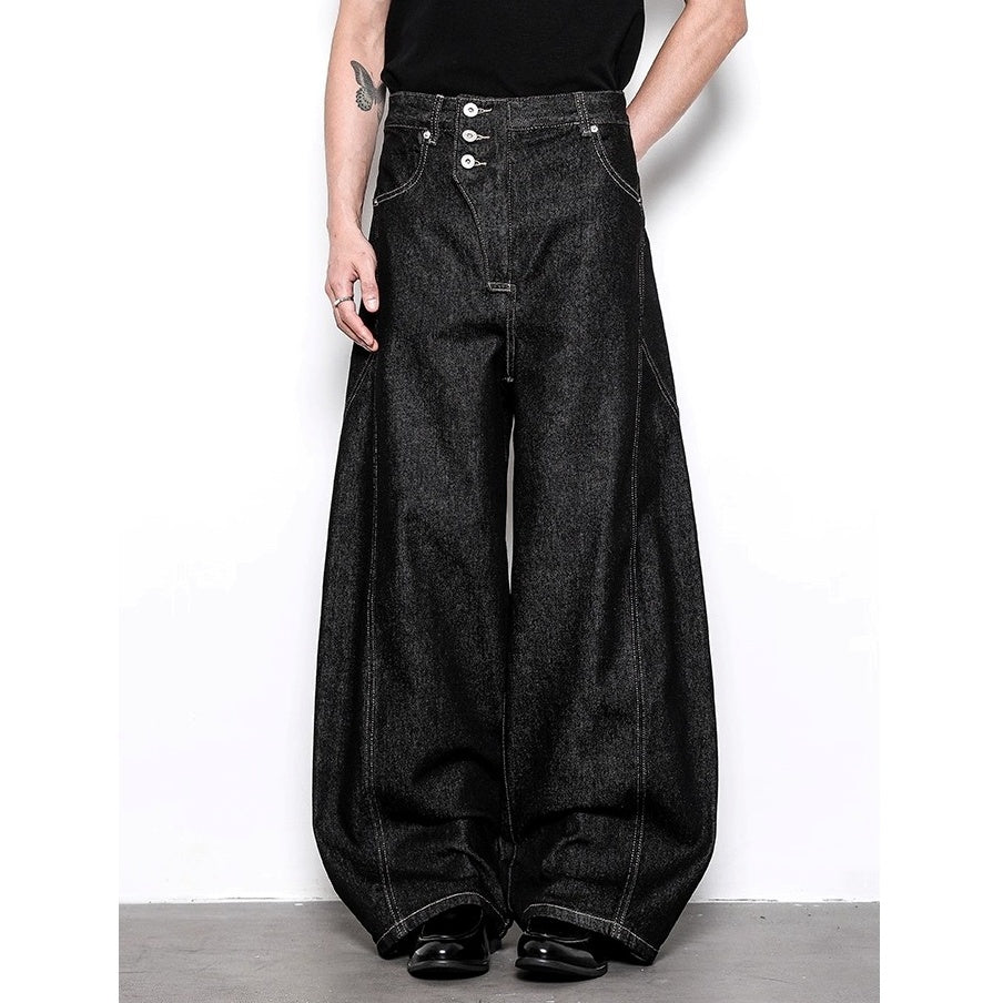 Loose A-line Wide Buggy Jeans BL1026