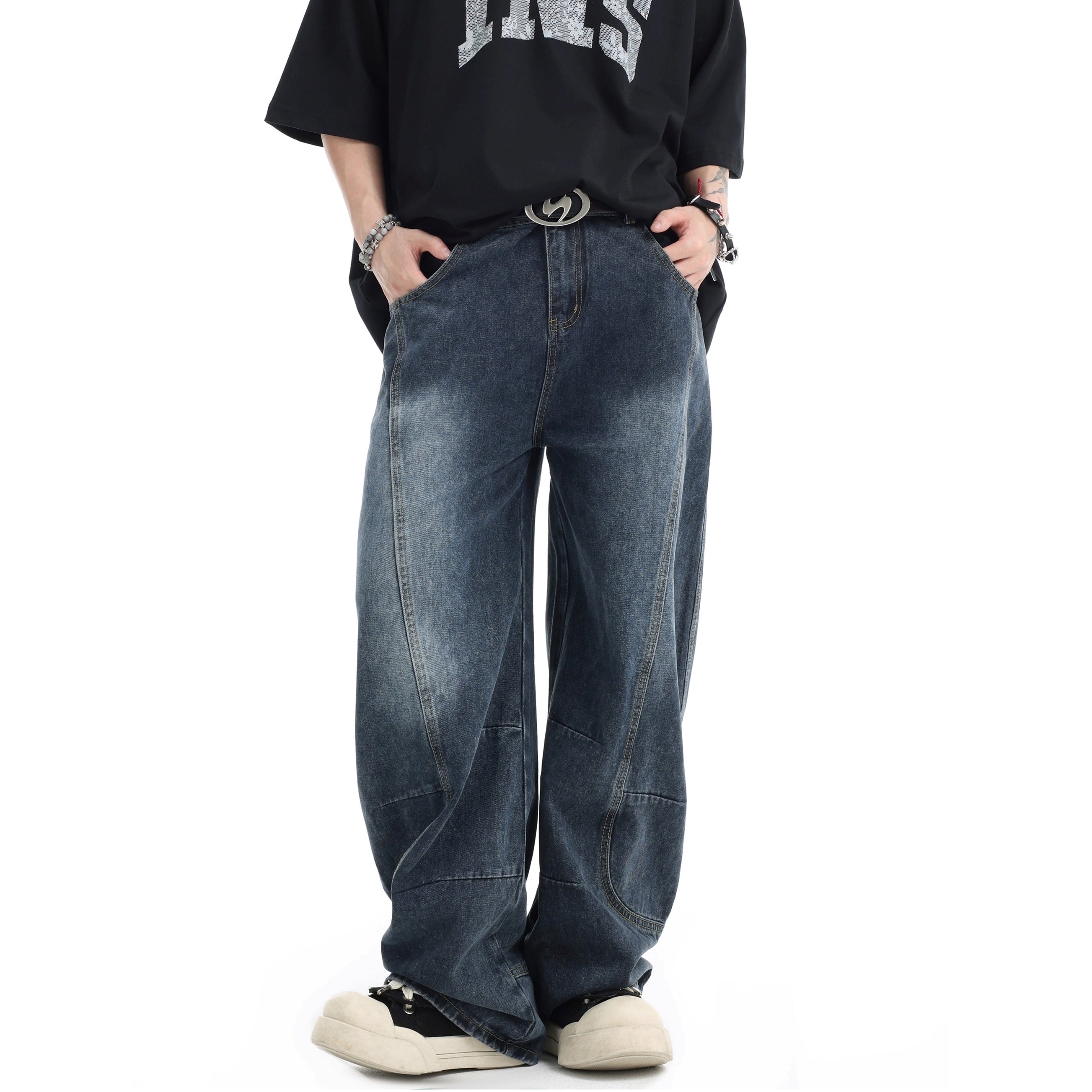 Vintage Gradient Washed Panel Curve Jeans IN7065