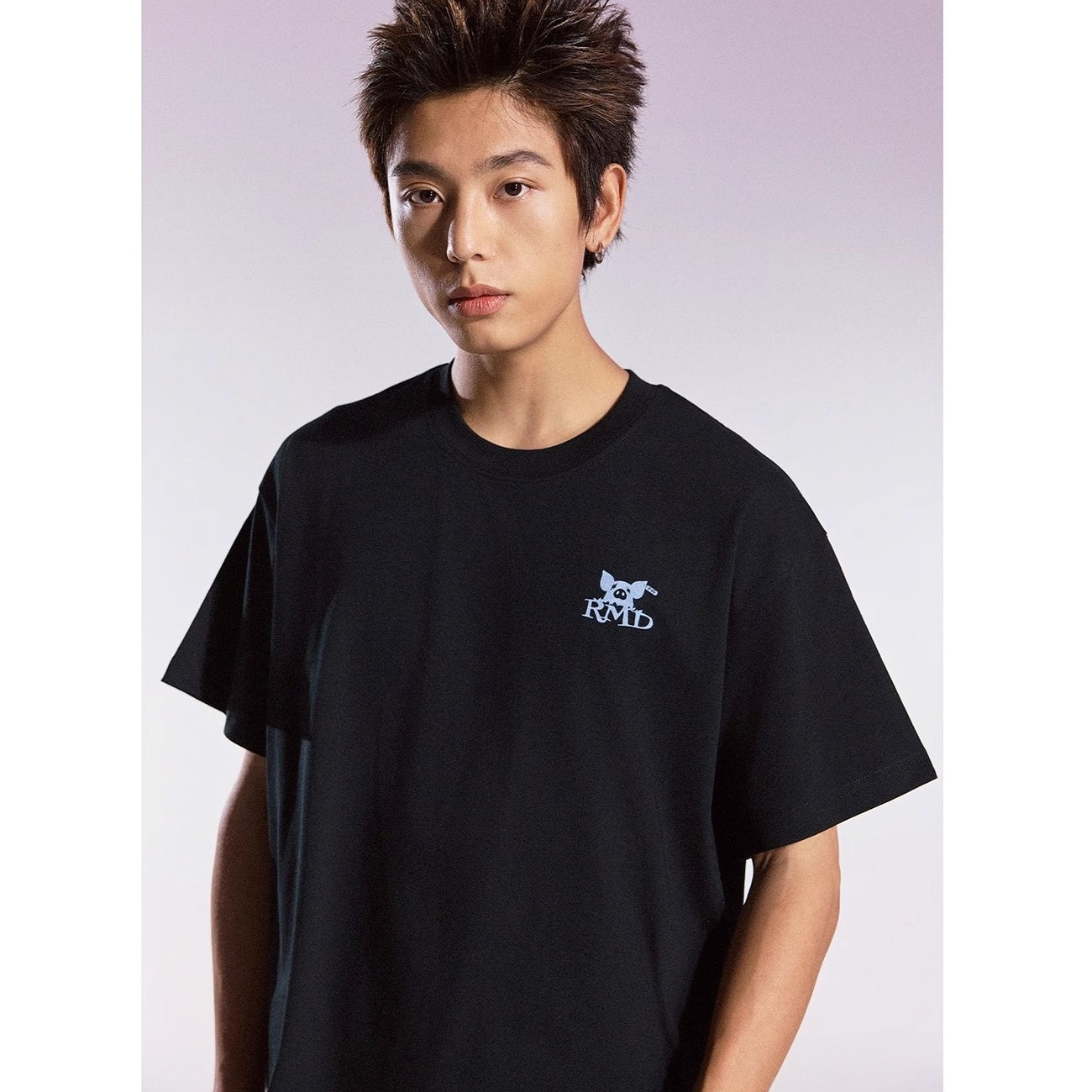 Funny Black Pig Print T-shirt MB7358