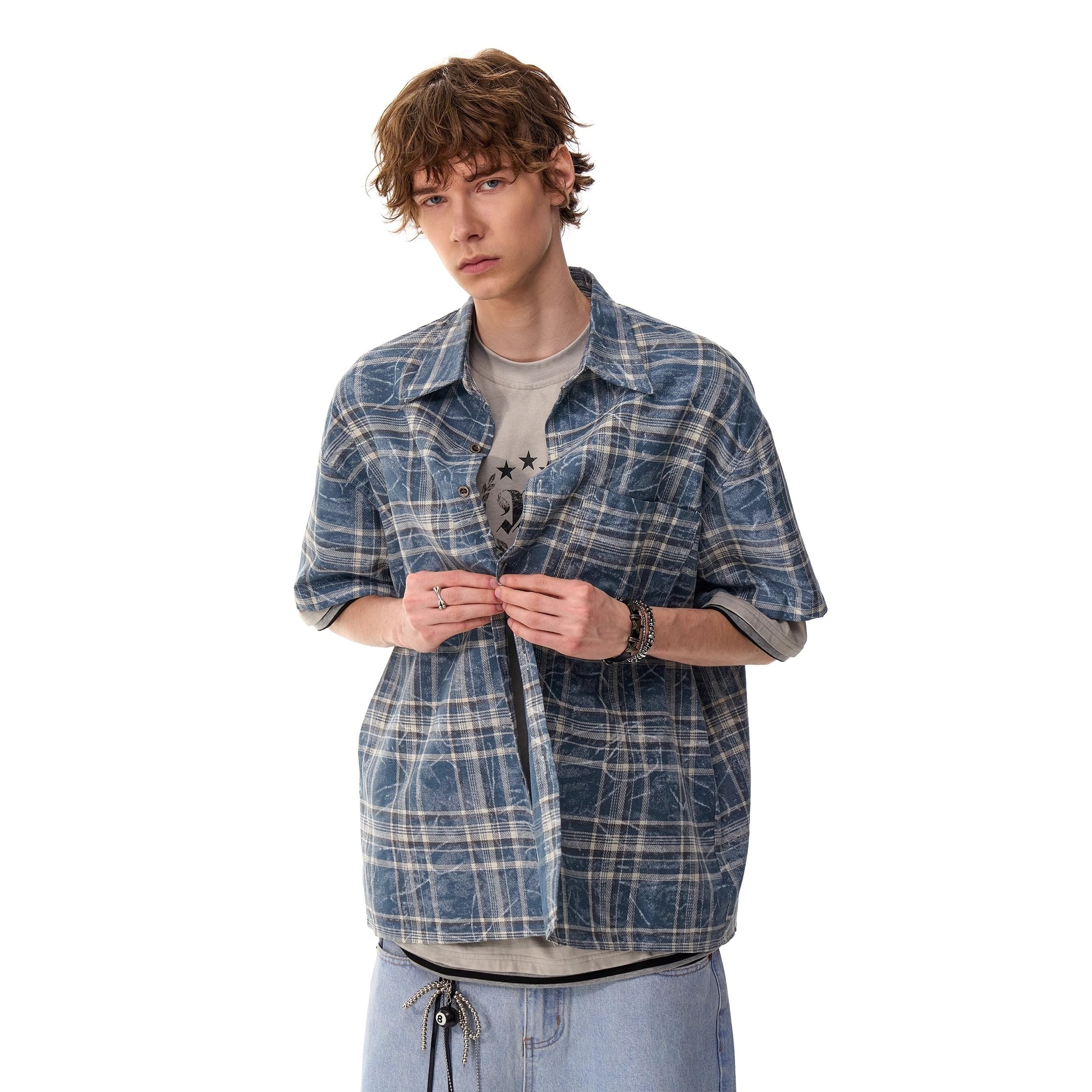 Vintage Smudge Plaid Shirt MR054