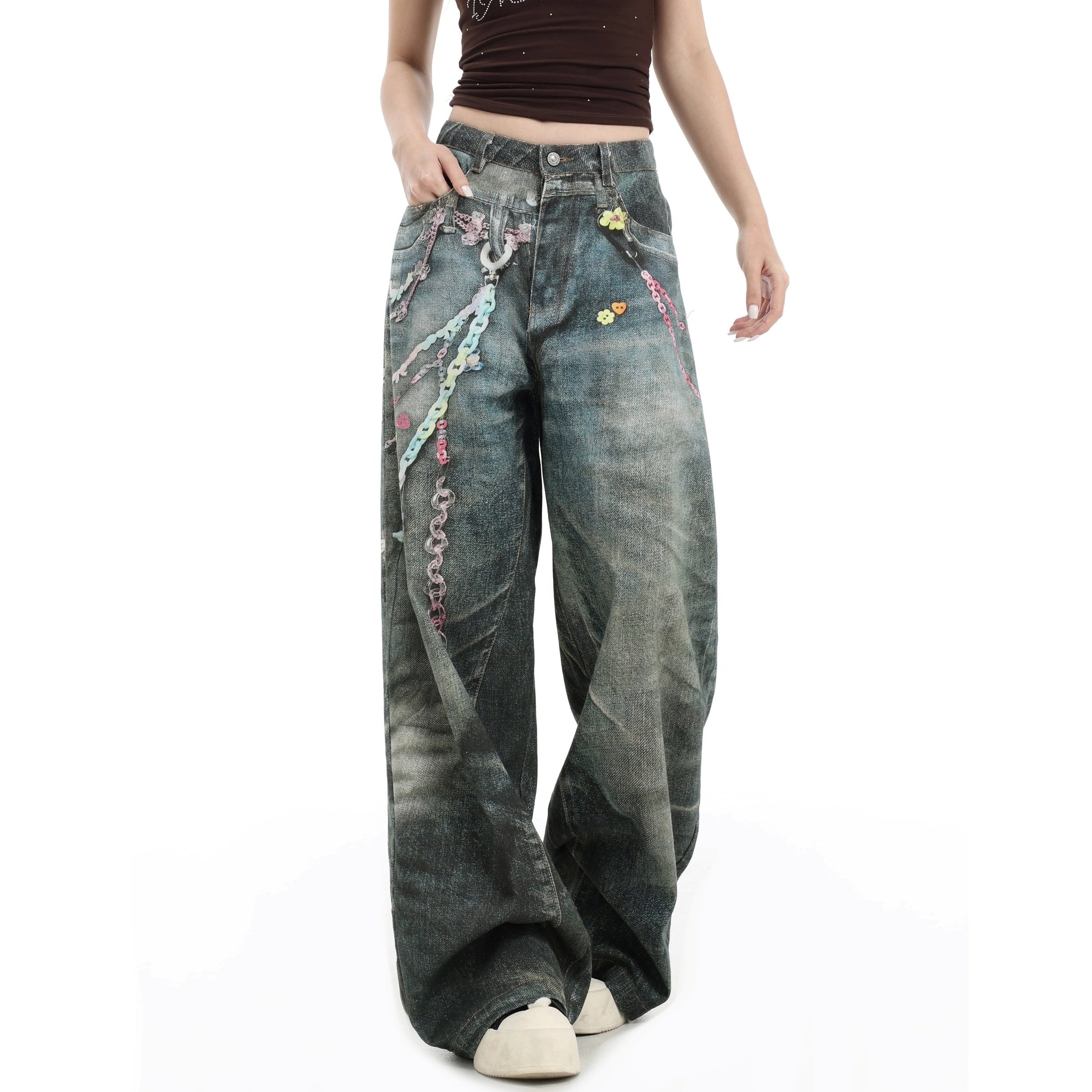 Direct Spray Candy Chain Print Jeans IN7061