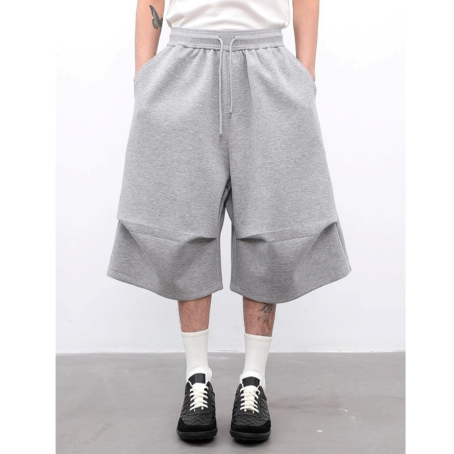 Pleated Air Layer Scimitar Cropped Sweatpants BL1006