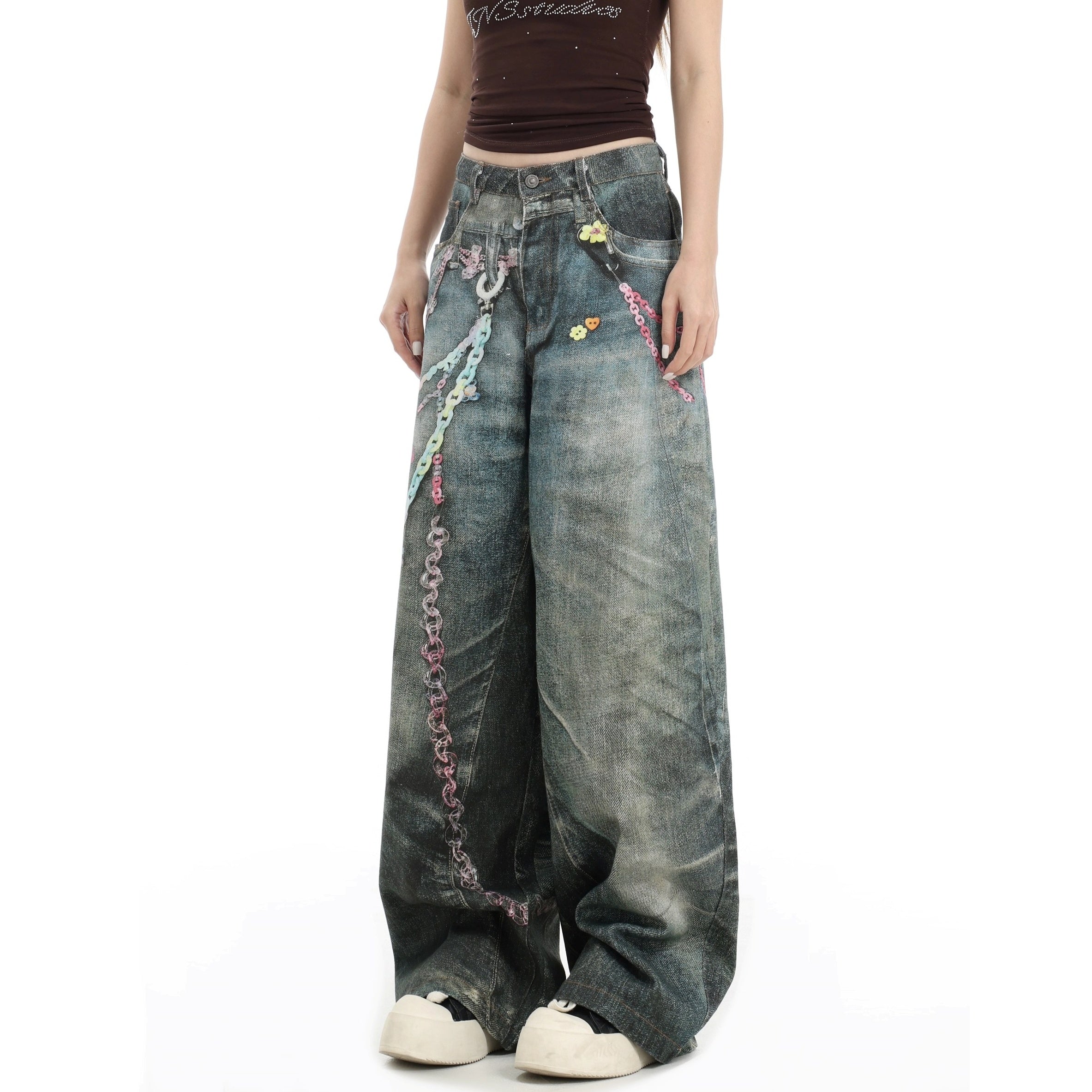 Direct Spray Candy Chain Print Jeans IN7061