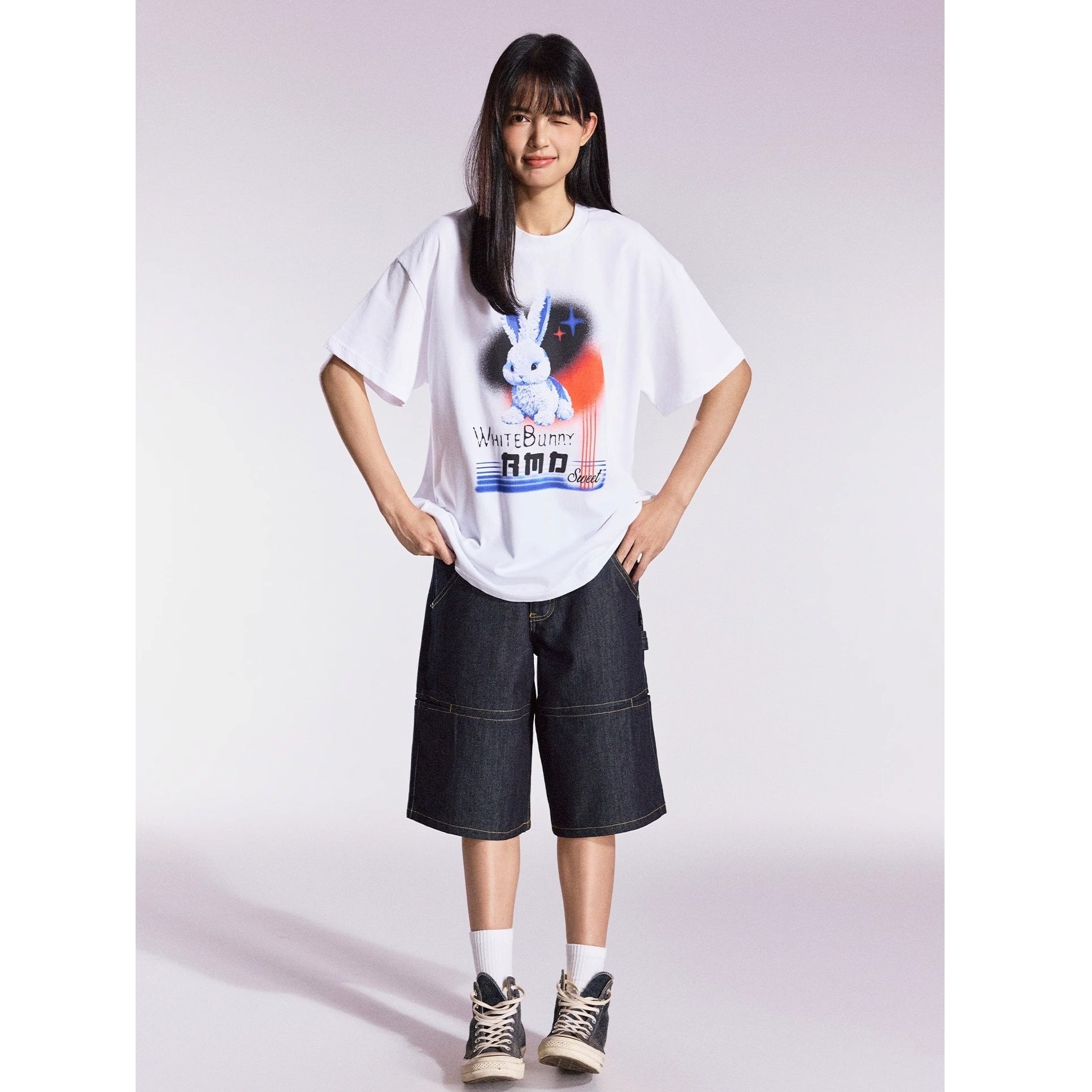White Rabbit Print T-shirt MB7363