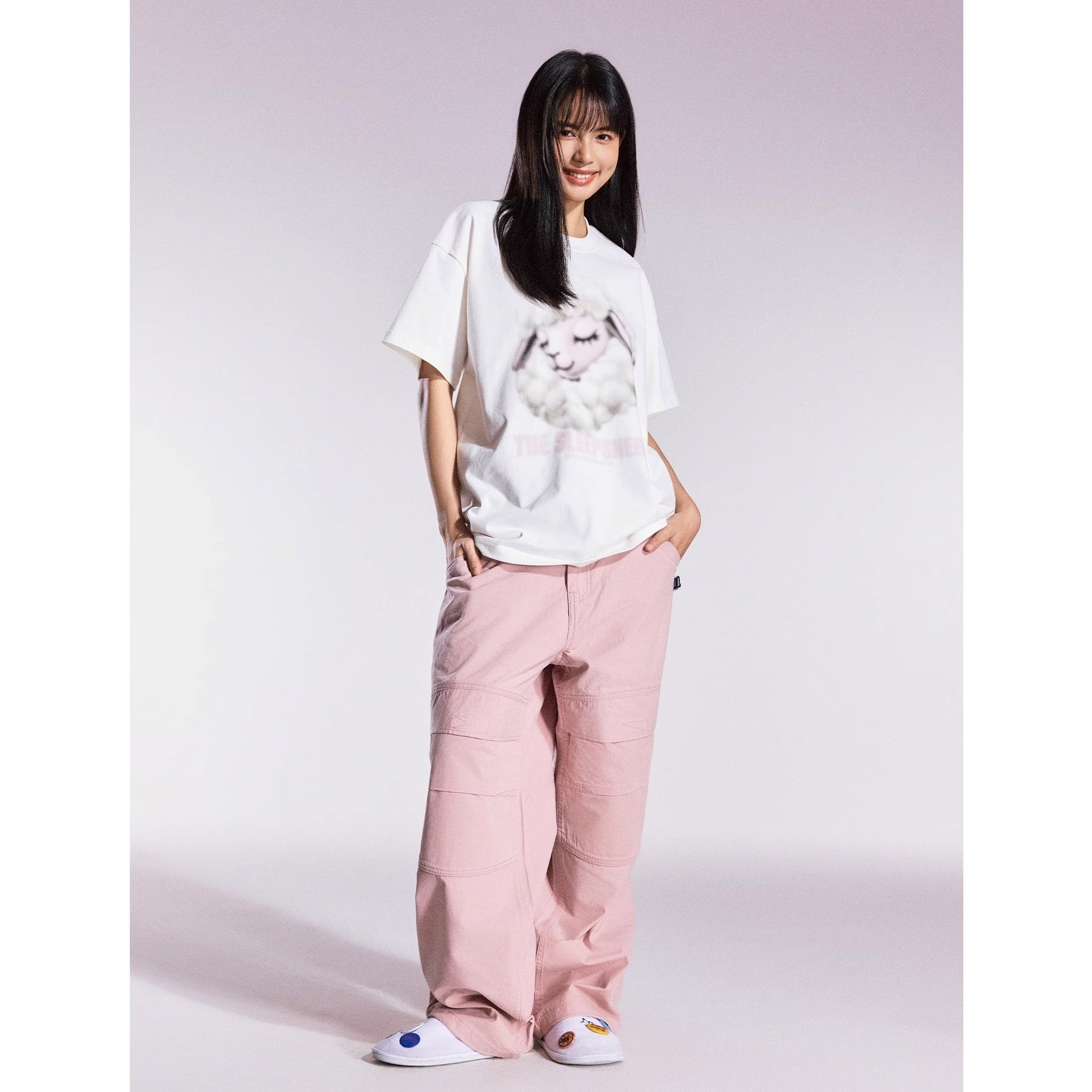 Cartoon Sheep Print T-shirts MB7366