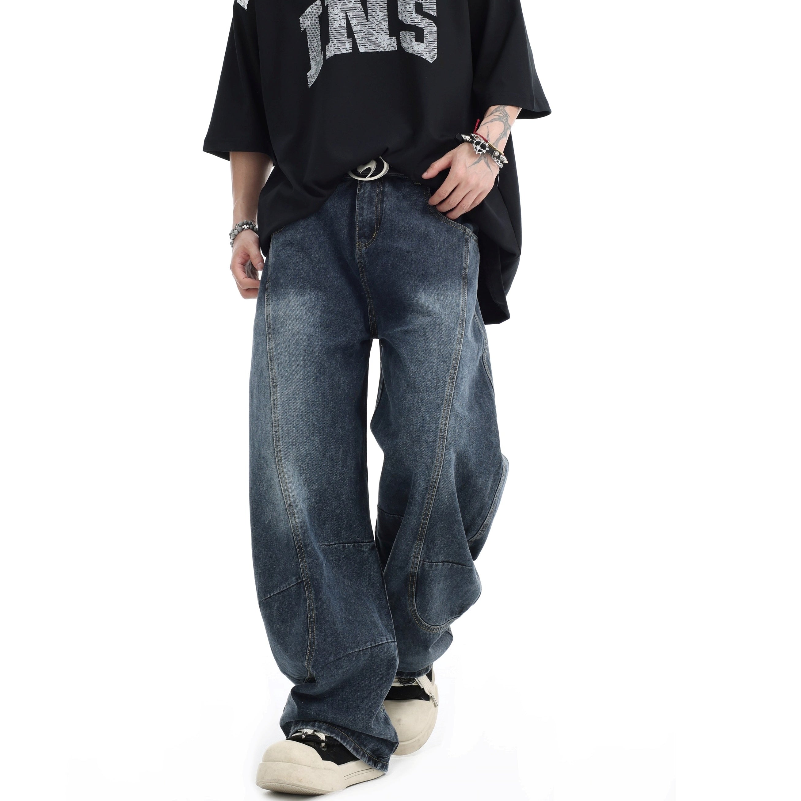 Vintage Gradient Washed Panel Curve Jeans IN7065