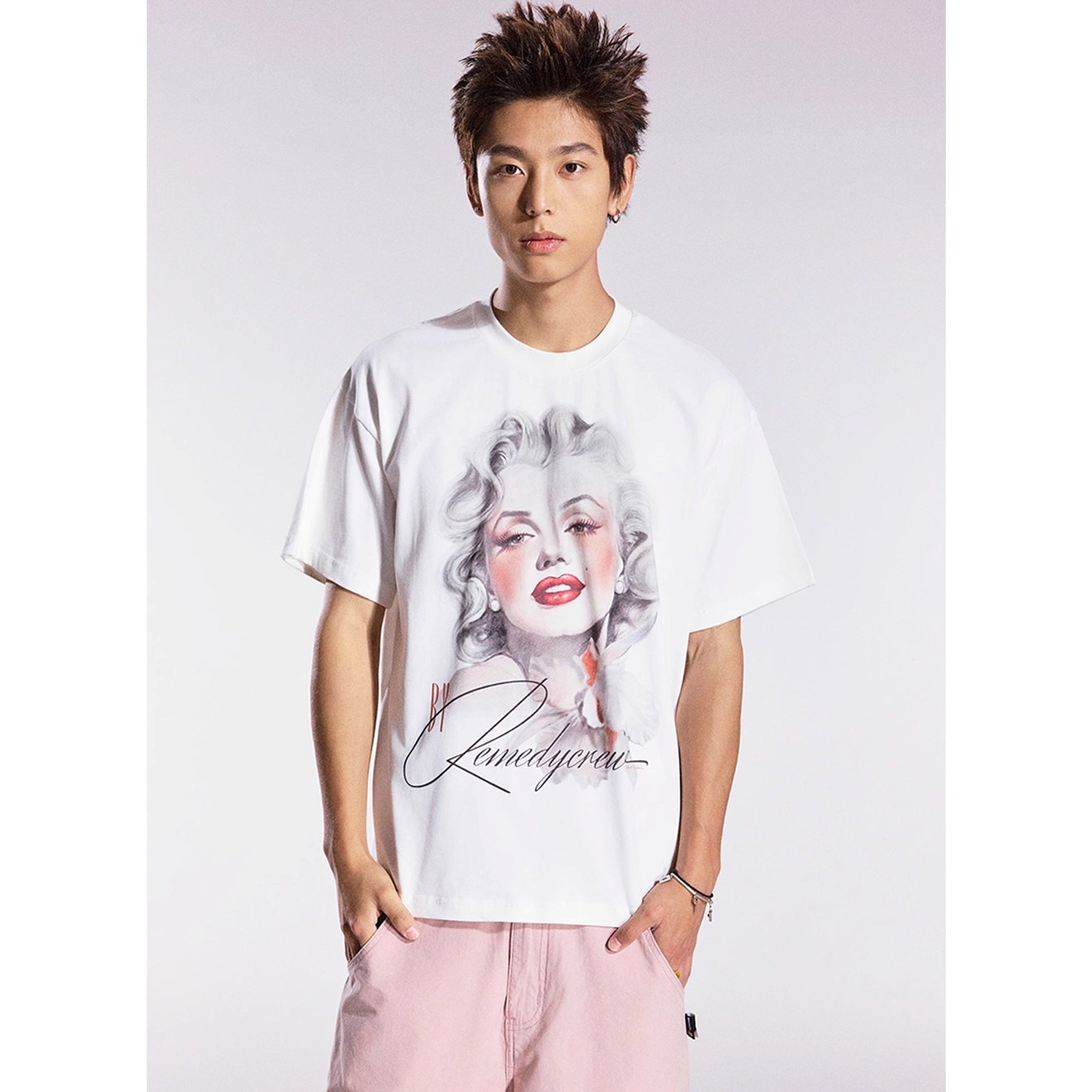 Monroe Retro Loose Crew Neck T-shirt MB7356