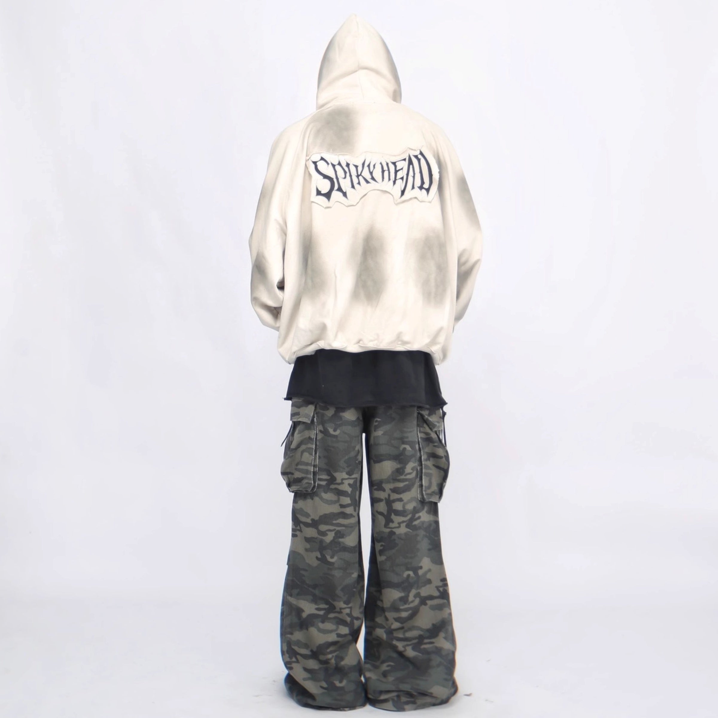 Vintage Distressed Hooded Zip-up Jacket MB7376