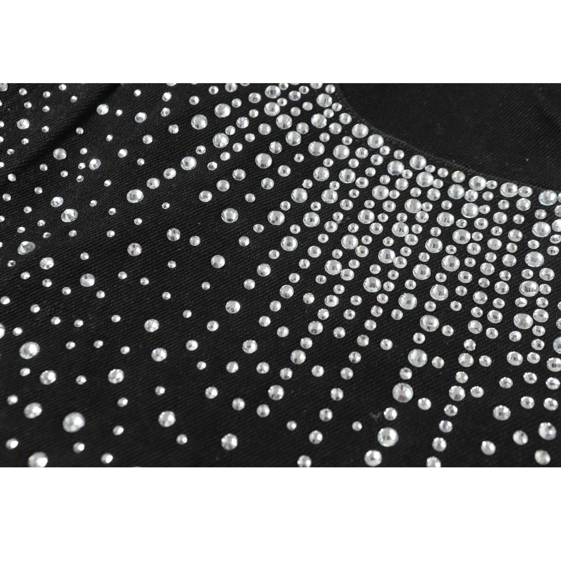 RhineStone Raw Edge Denim Half Shorts MB7352